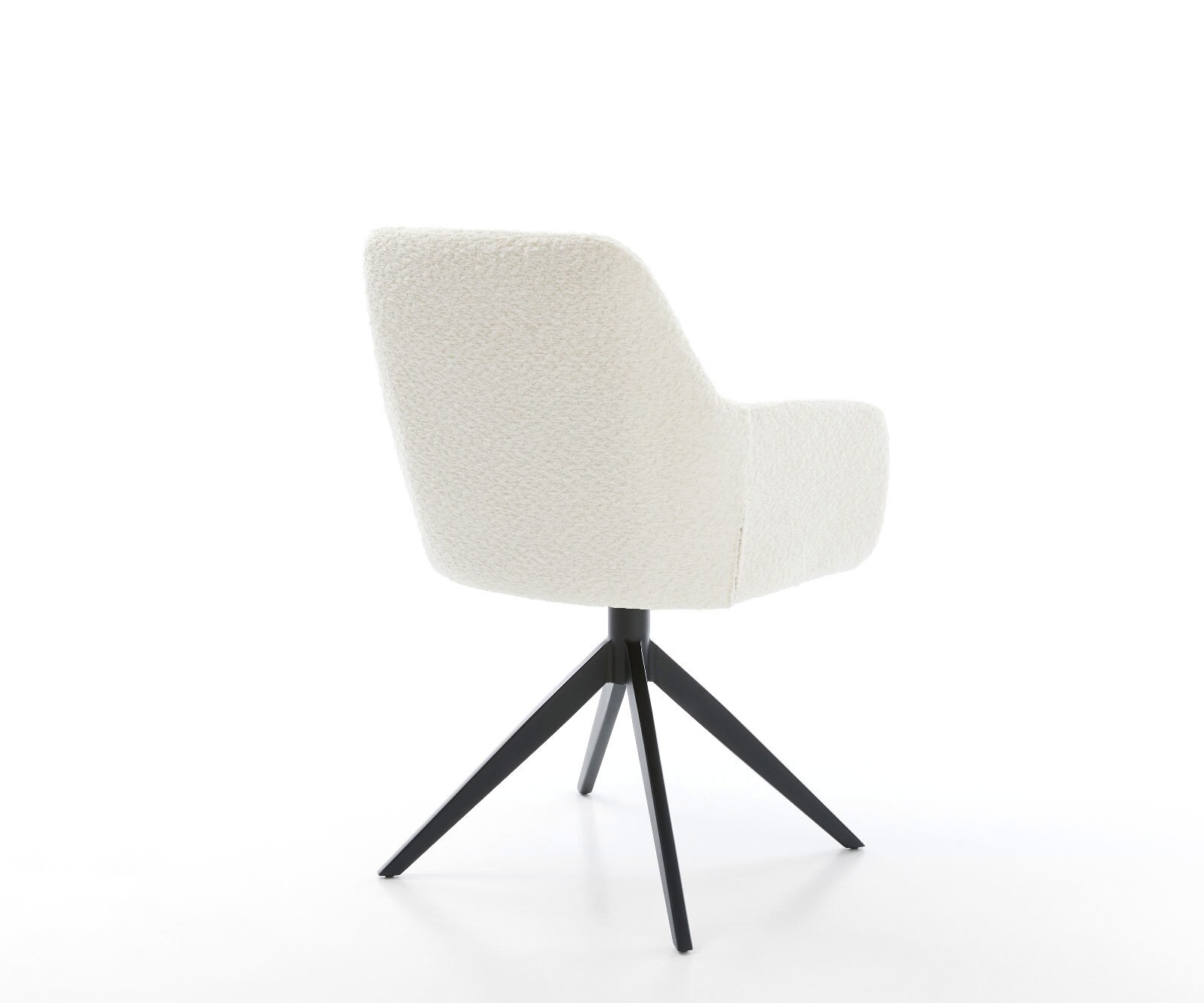 Draaistoel Pejo-Flex bouclé wit kruisframe breed zwart 360° draaibaar rocker-functie pocketveer kern 4