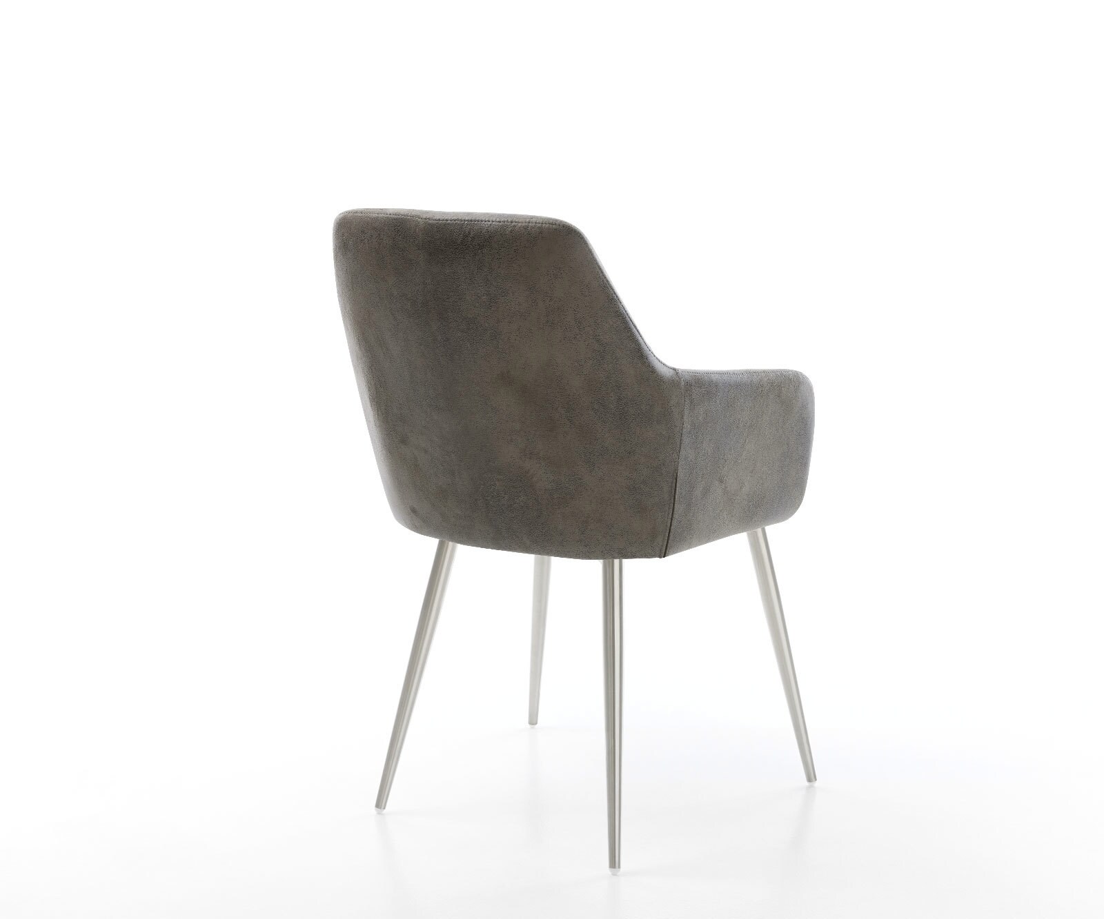 Eetkamerstoel Pejo-Flex microvelours grijs antiek 4-poot conisch roestvrij staal pocketveer kern 4 Eetkamerstoel Pejo-Flex microvelours grijs antiek 4-poot conisch roestvrij staal pocketveer kern 4