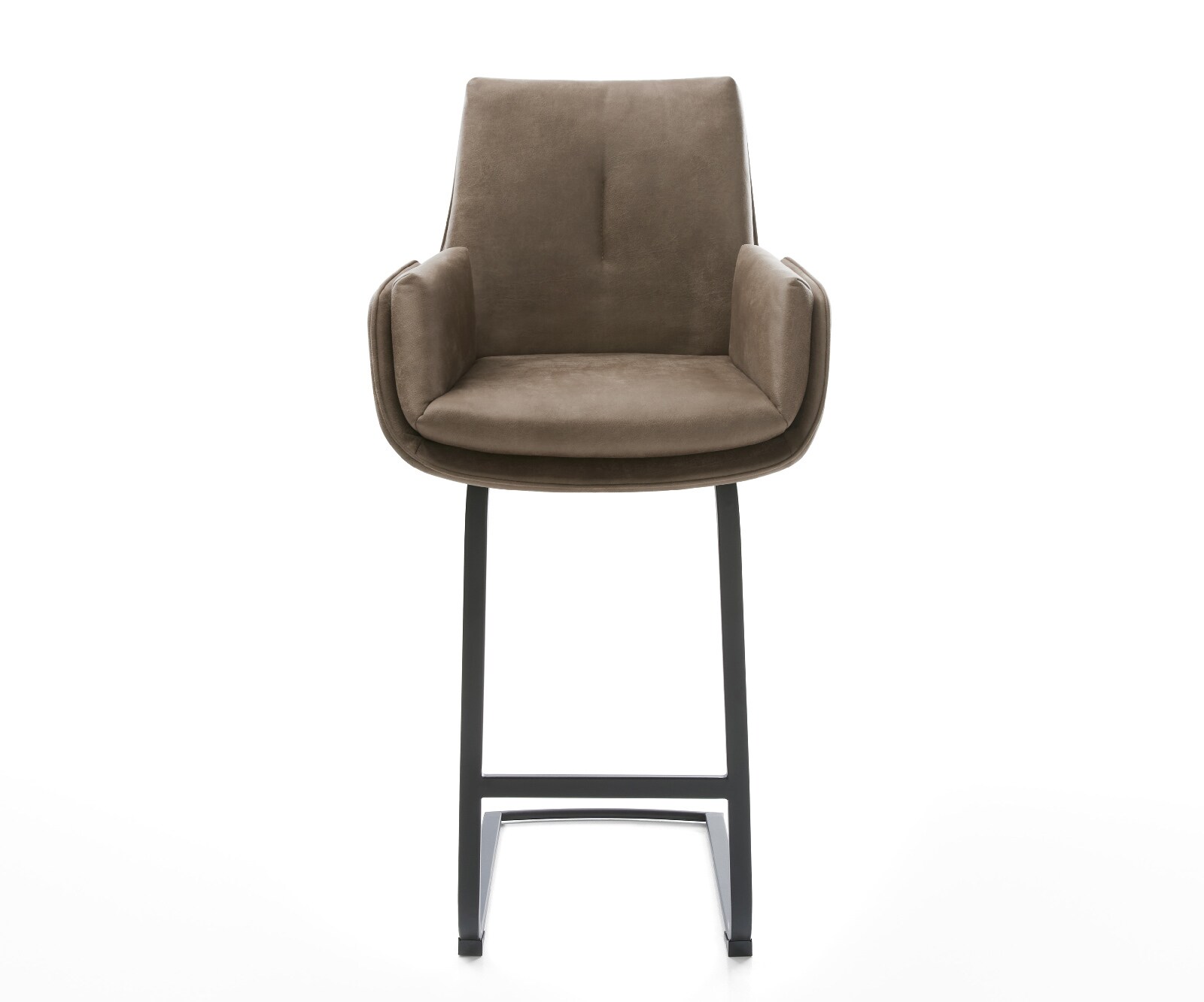 Barstoel Clea-Flex Microvezel Taupe Vintage Vrijkantelframe plat metaal Zwart 2