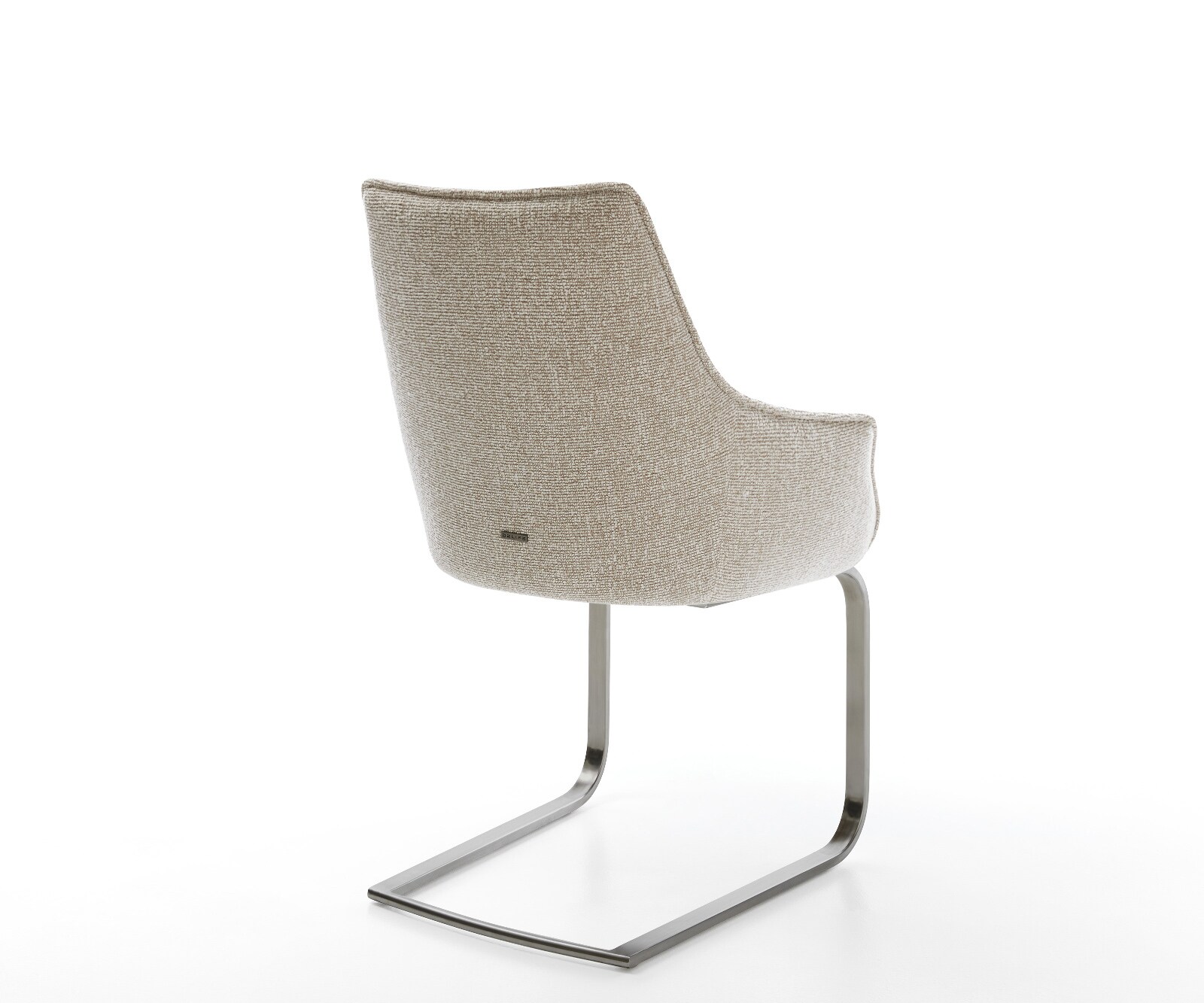 Sledemodel Alja-Flex met armleuning geweven stof beige sledemodel vlak grafiet pocketveer kern 5