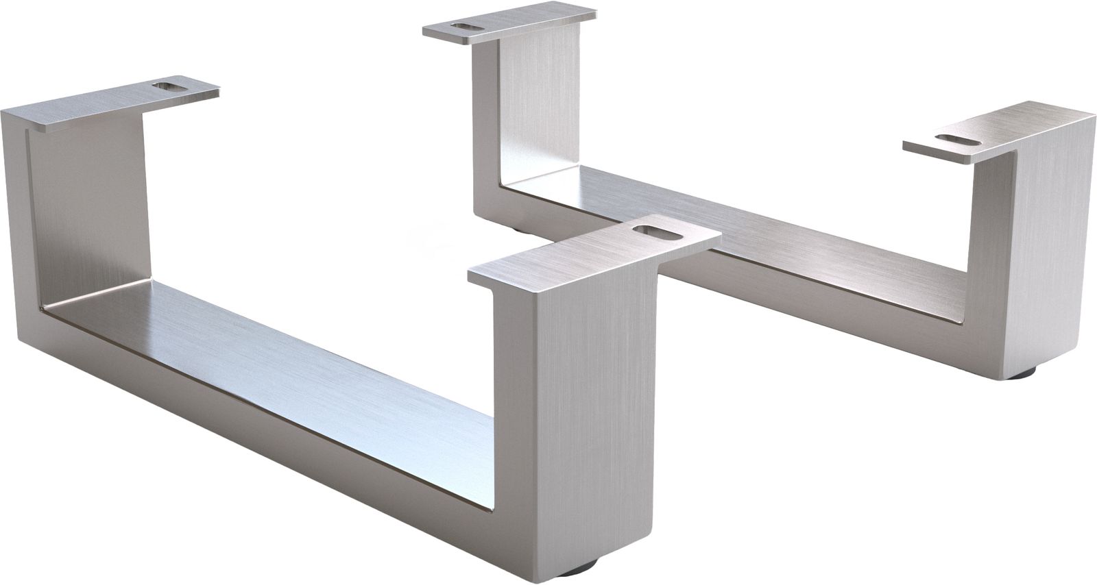Poot 12,5 cm geborsteld RVS voor kastmeubels met een diepte van 45 cm (set van 2)