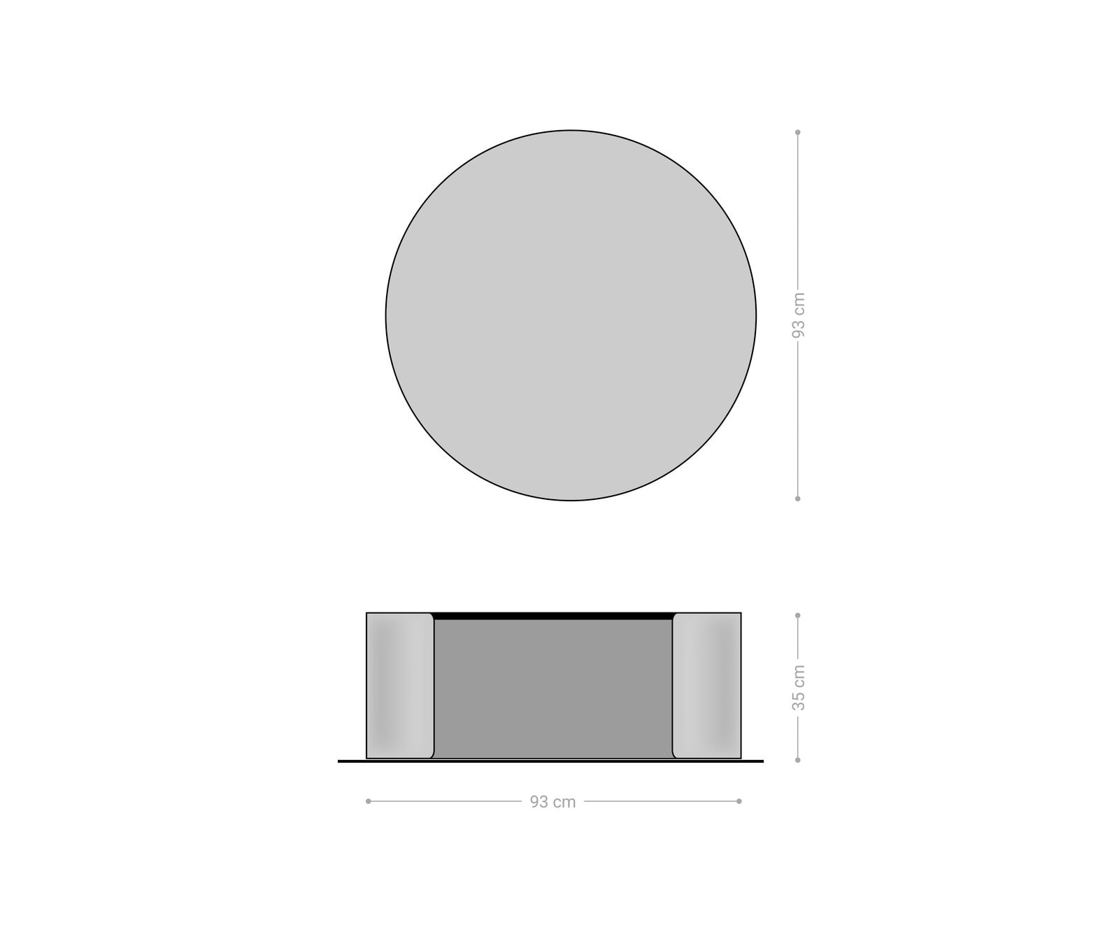 Salontafel Haru 90x35 cm keramiek Laminam® Noir Desir bruin metaalzilver 6