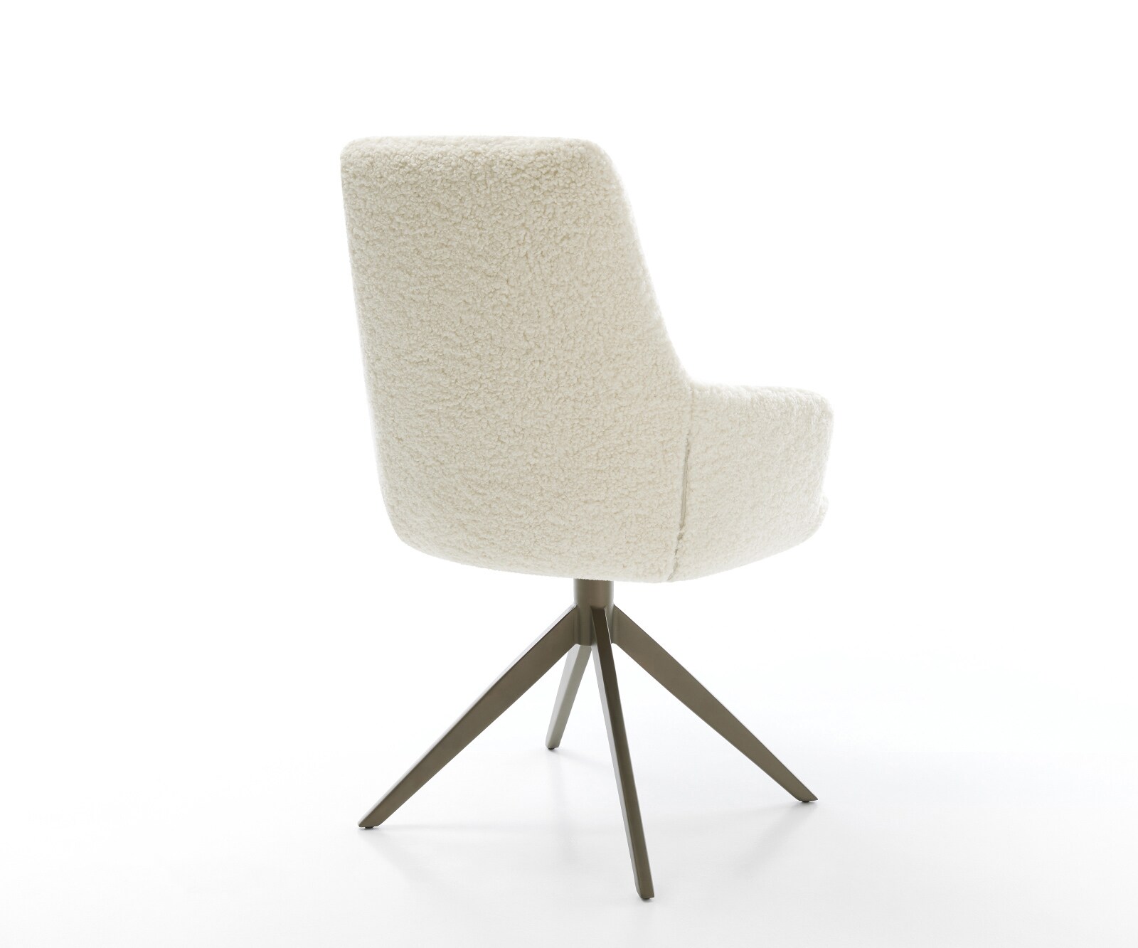 Draaistoel Zelia-Flex met armleuning teddy beige kruisframe breed afwerking met titanium 360° draaibaar rocker-functie pocketveer kern 5