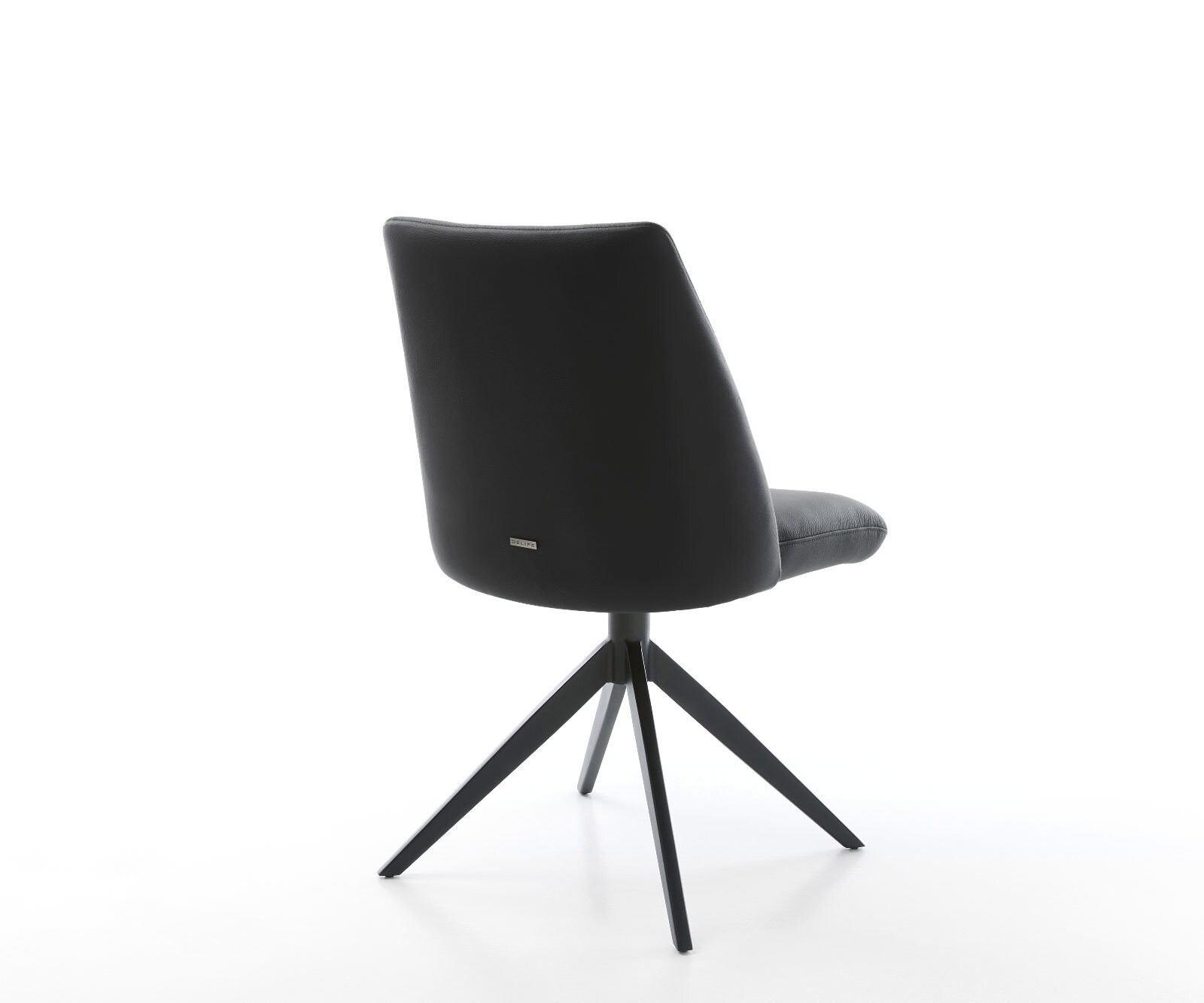 Draaistoel Elso-Flex echt leer zwart kruisframe breed zwart 360° draaibaar rocker-functie pocketveer kern 4