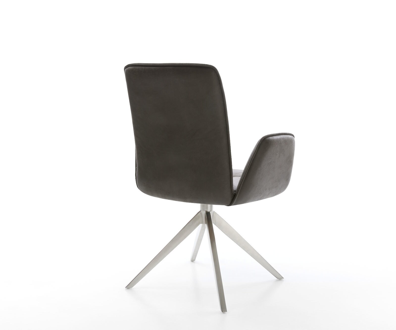 Draaistoel Vinja-Flex microvelours antraciet vintage kruisframe breed roestvrij staal 360° draaibaar rocker-functie 4