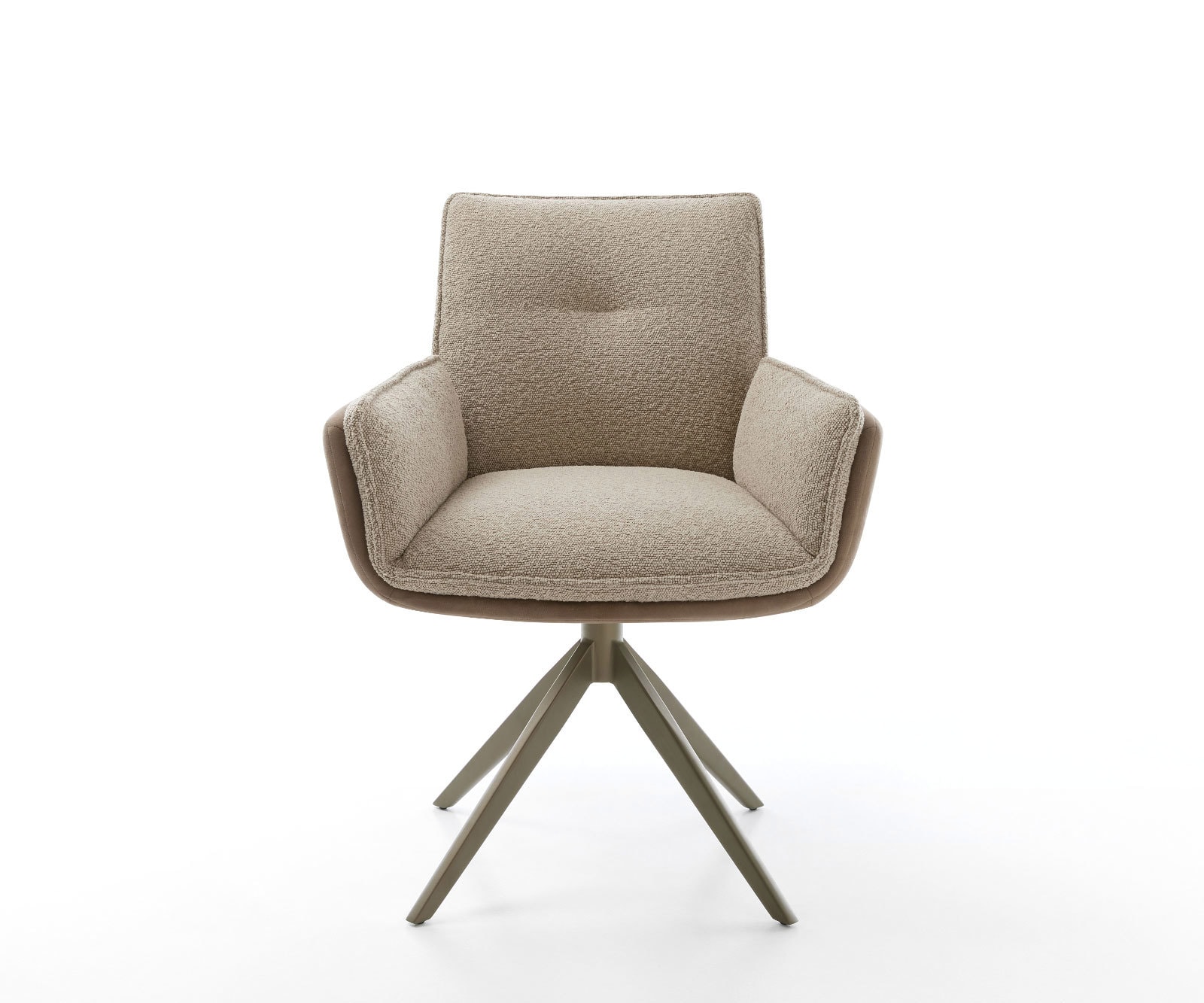 Draaistoel Nela-Flex microvelours mud vintage kruisframe breed afwerking met titanium 360° draaibaar rocker-functie 1 Draaistoel Nela-Flex microvelours mud vintage kruisframe breed afwerking met titanium 360° draaibaar rocker-functie 1