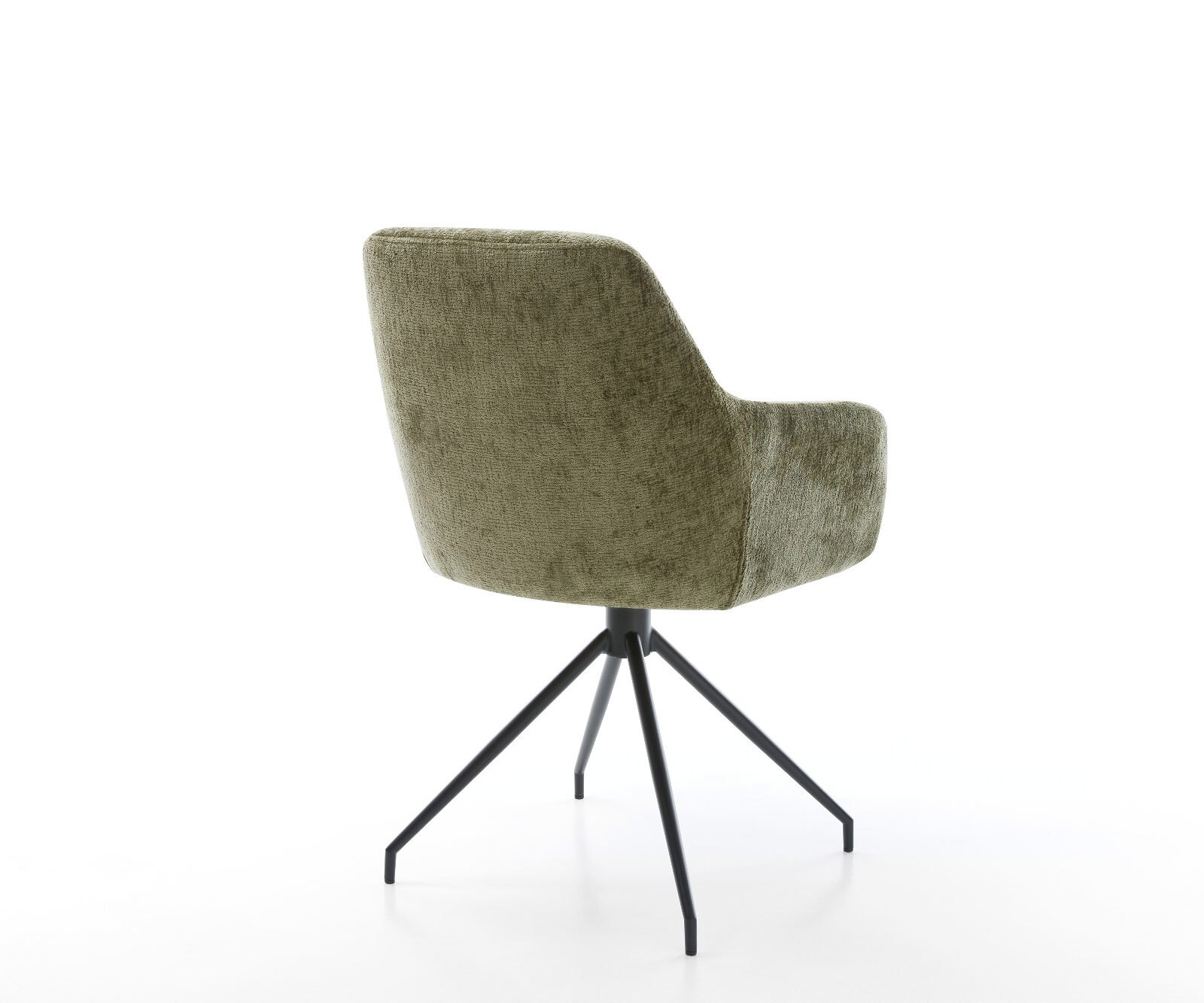 Draaistoel Pejo-Flex chenille olijfgroen kruisframe conisch zwart 180° draaibaar pocketveer kern 4