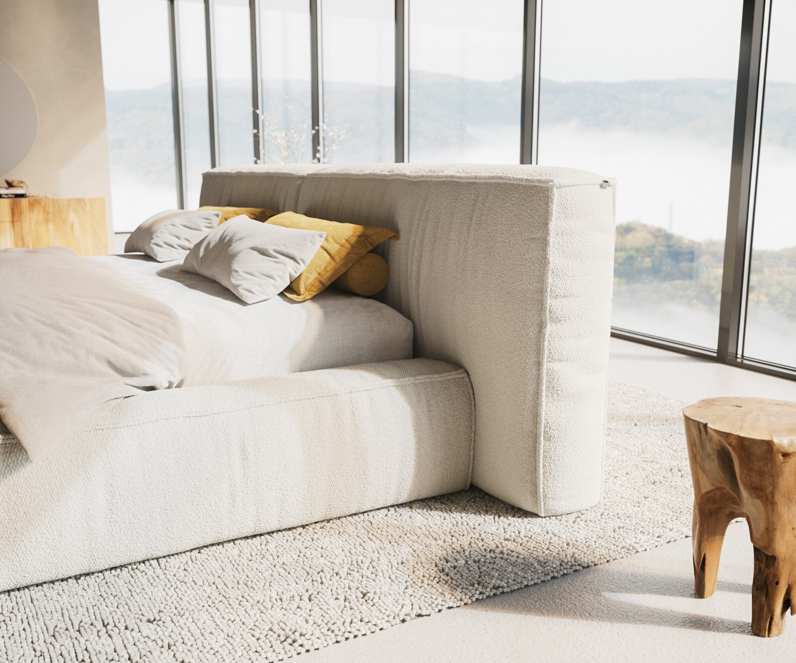 Bedframe Coperti 180x200 cm bouclé crème-wit  4