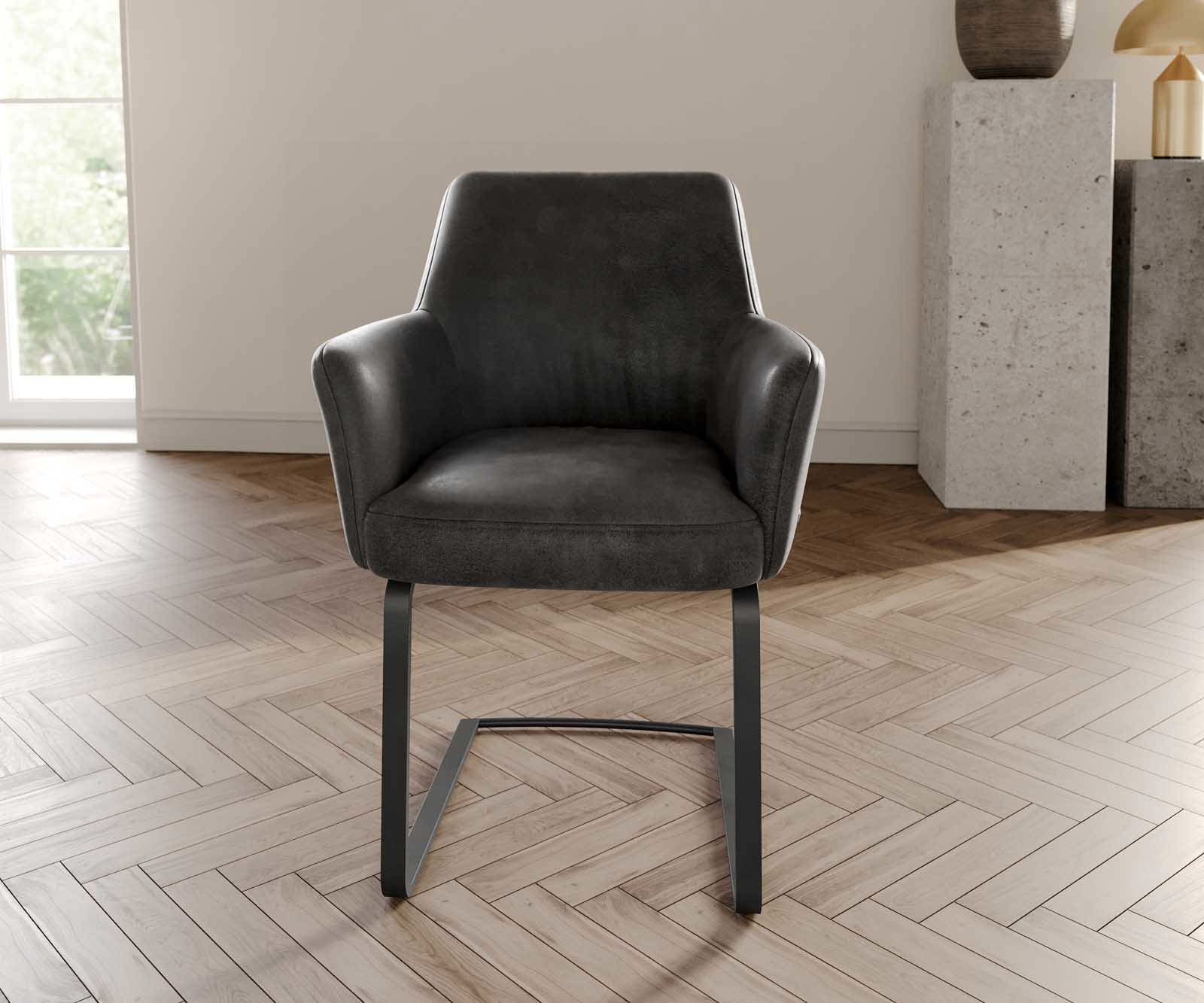 Sledemodel Xana-Flex met armleuning microvelours antraciet vintage sledemodel vlak zwart pocketveer kern 1 Sledemodel Xana-Flex met armleuning microvelours antraciet vintage sledemodel vlak zwart pocketveer kern 1