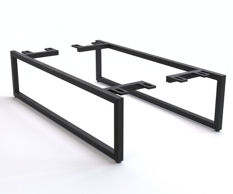 Pootgloper smal 20 cm metaal zwart voor boxmeubel diepte 60 cm (set van 2)