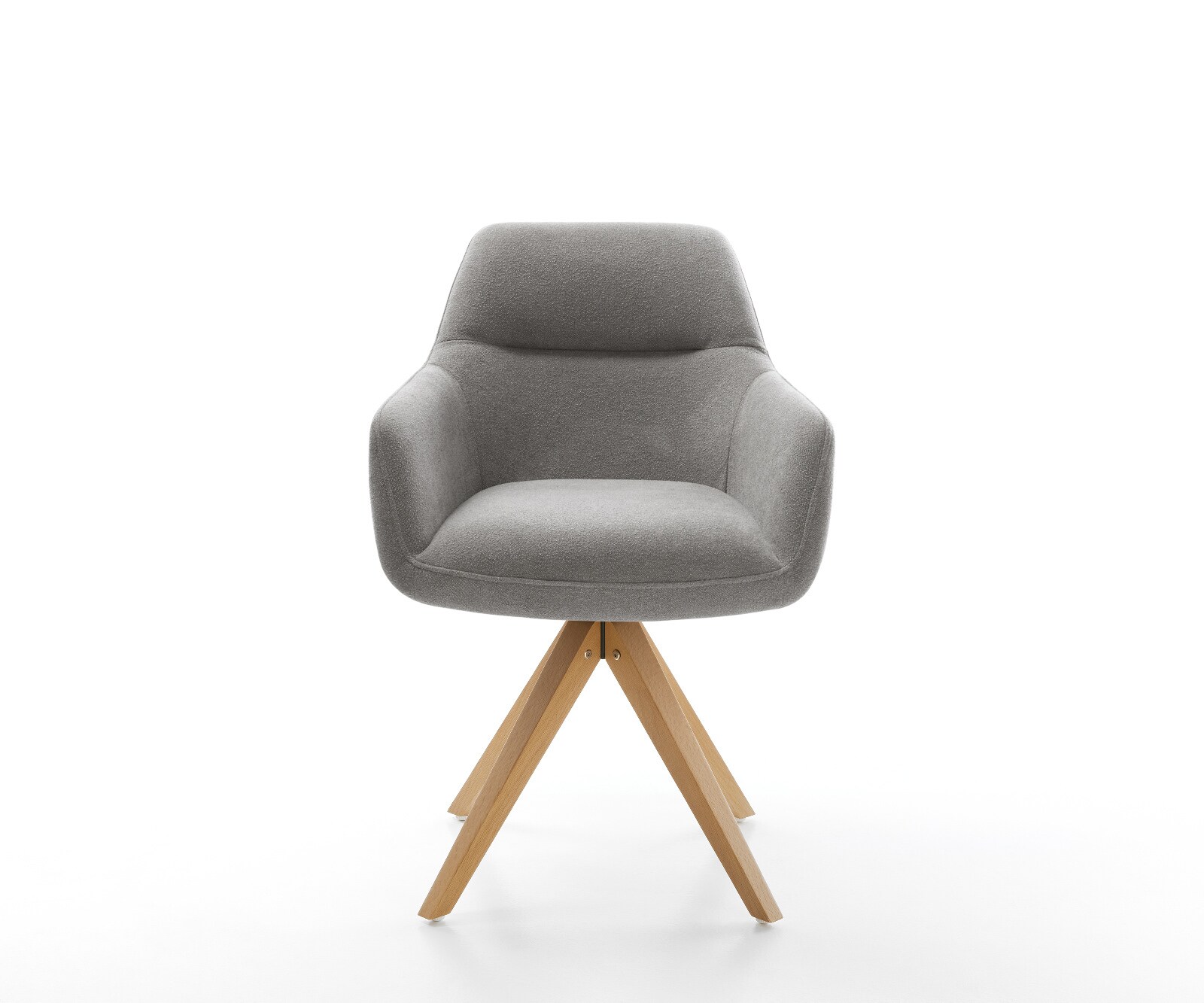 Draaistoel Pejo-Flex zachte stof met structuur grijs houten frame hoekig natuur 180° draaibaar pocketveer kern 2