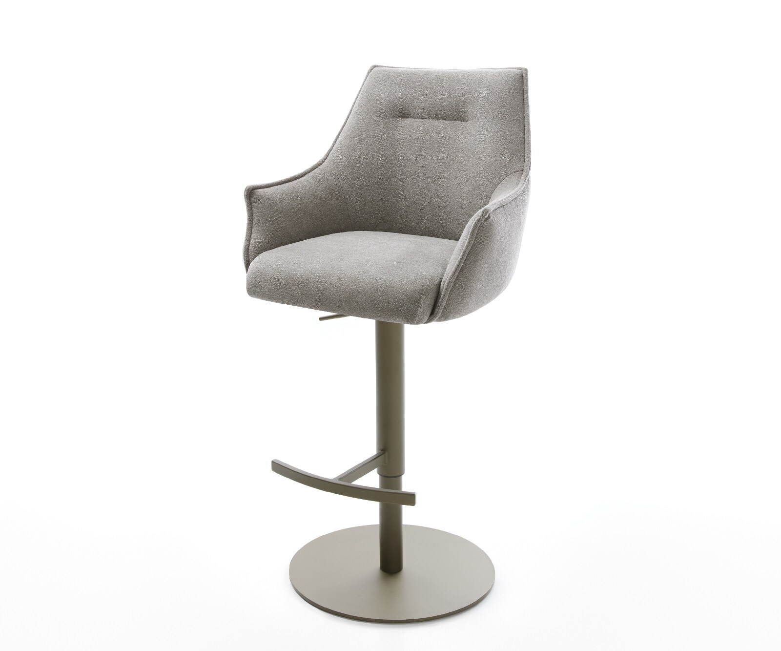 Barstoel Alja-Flex Zachte stof met structuur Grijs Draaivoet in hoogte verstelbaar Titaankleurig Titaankleurig Pocketvering 1