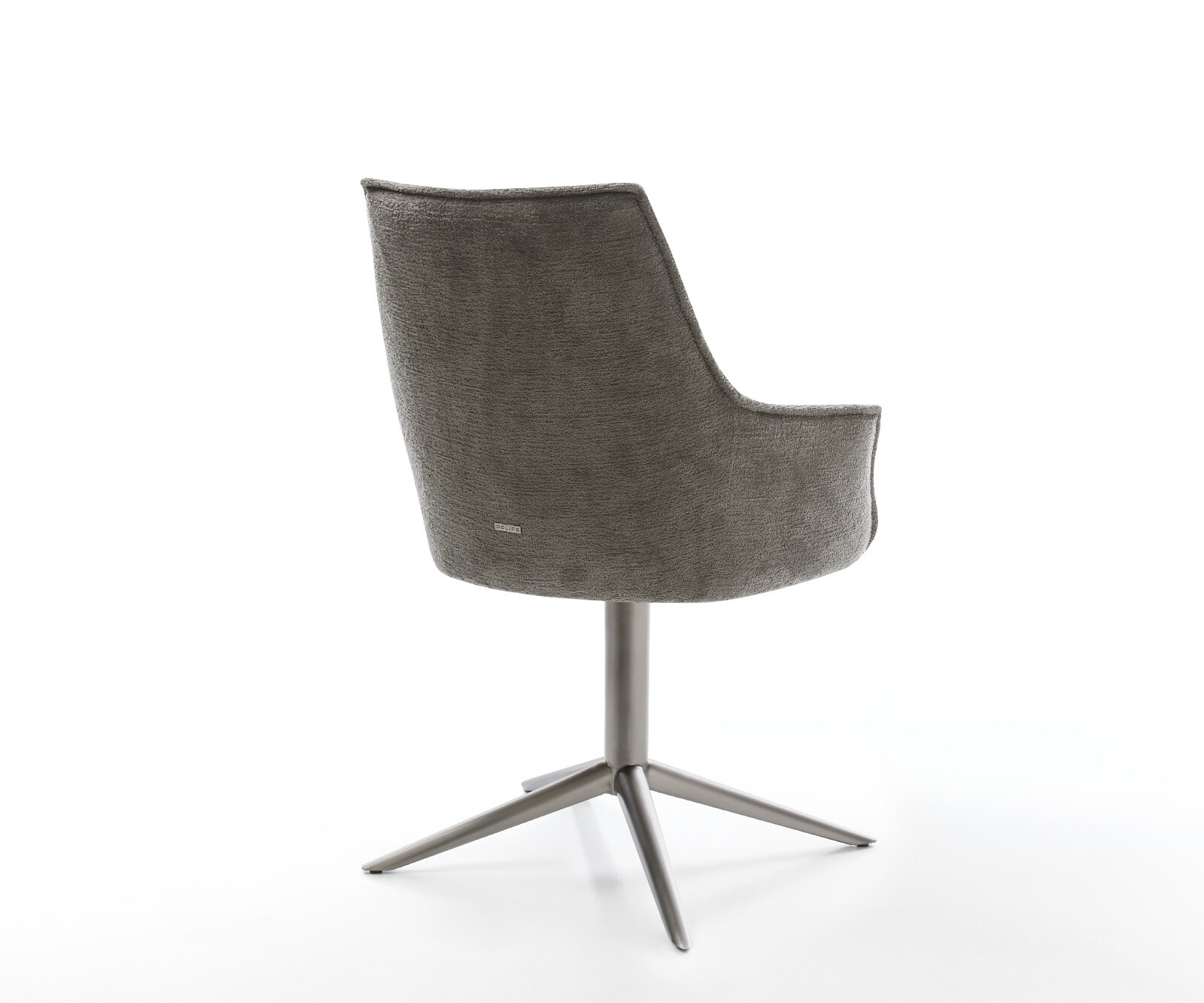 Draaistoel Alja-Flex met armleuning bouclé zacht mud kruispoot grafiet 360° draaibaar rocker-functie pocketveer kern 5