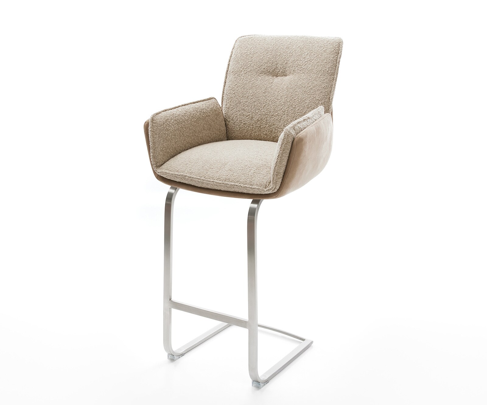 Barstoel Nela-Flex materiaalmix Mud vrijstaand vlak RVS pocketvering Barstoel Nela-Flex materiaalmix Mud vrijstaand vlak RVS pocketvering