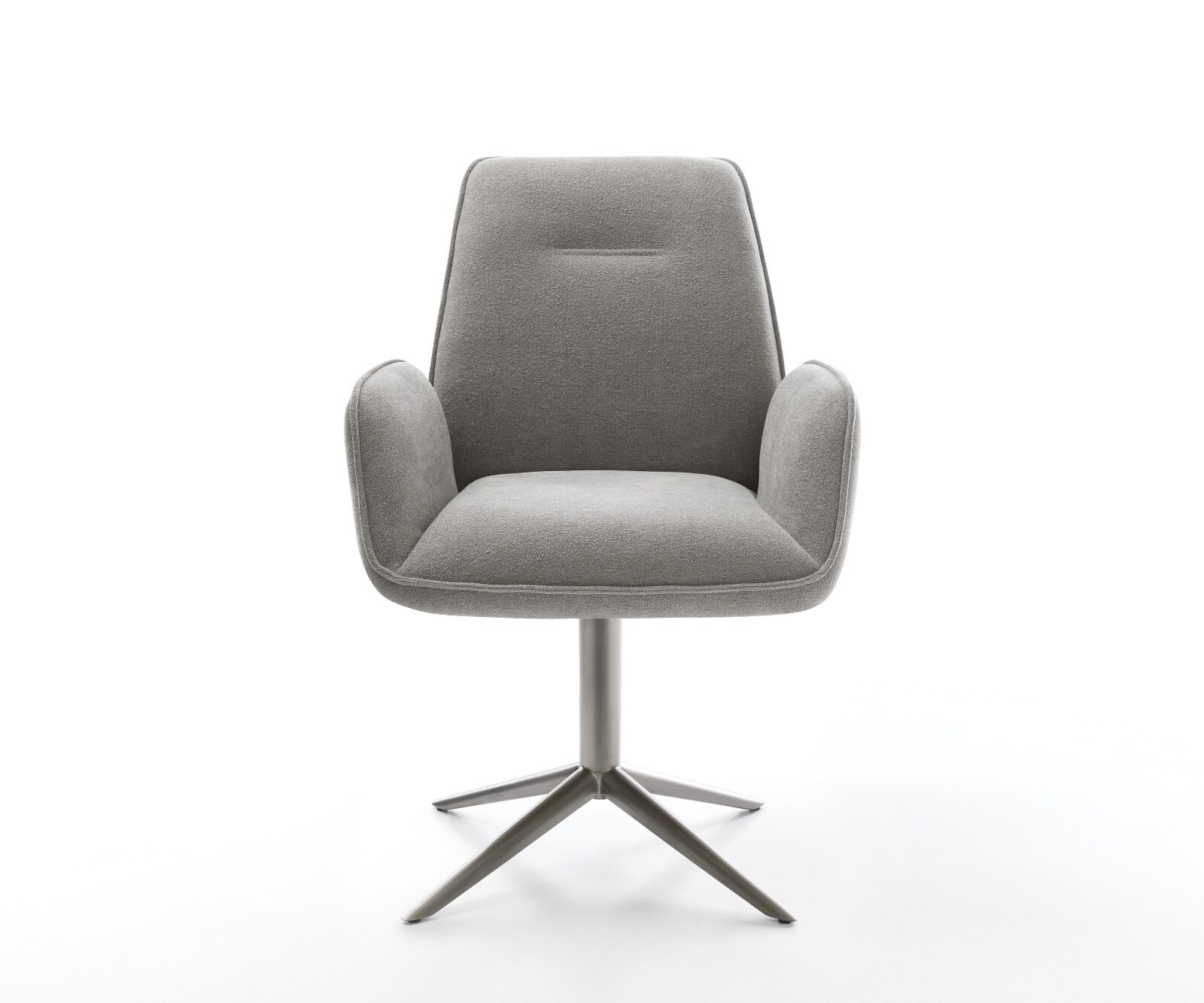 Draaistoel Zoa-Flex zachte stof met structuur grijs kruispoot grafiet 360° draaibaar rocker-functie pocketveer kern 1