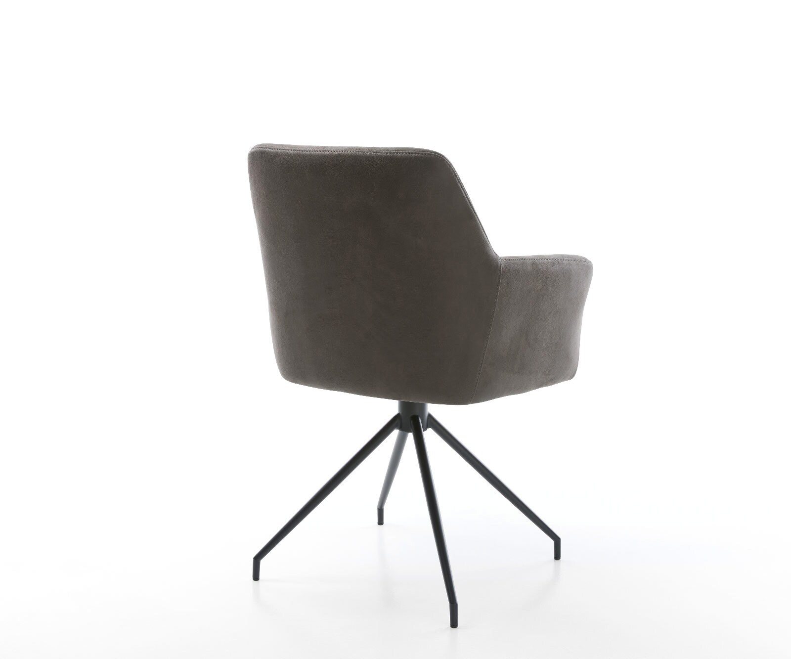Draaistoel Xana-Flex met armleuning microvelours antraciet vintage kruisframe conisch zwart 180° draaibaar pocketveer kern 5