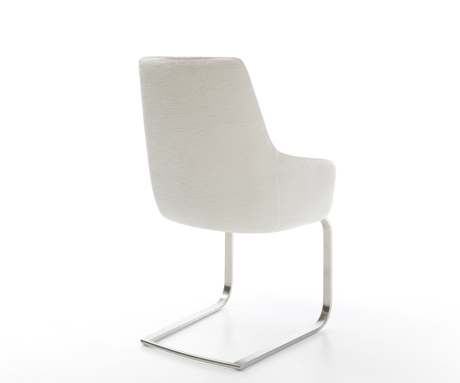 Sledemodel Zelia-Flex met armleuning bouclé zacht beige sledemodel vlak roestvrij staal pocketveer kern 4
