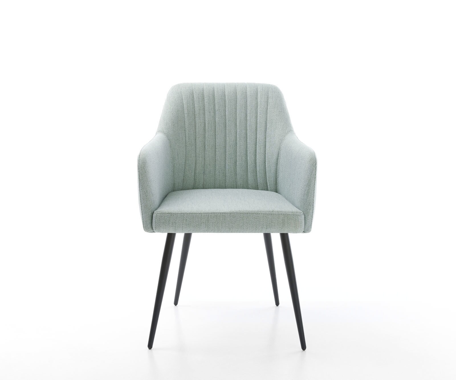 Eetkamerstoel Greg-Flex stripes mint 4-poot conisch zwart 1