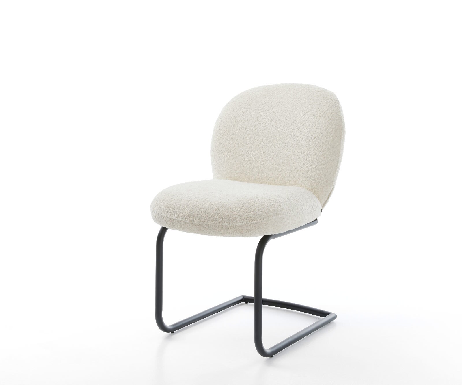 Sledemodel Nube-Flex bouclé wit sledemodel rond zwart pocketveer kern