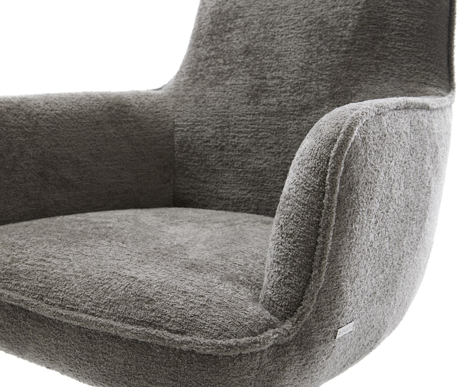 Sledemodel Heira-Flex met armleuning bouclé zacht mud sledemodel vlak wit pocketveer kern 4