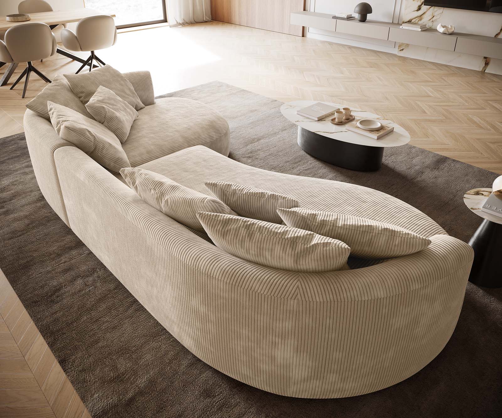 Sofa Edina 330x170 cm Cord Beige 5 Sofa Edina 330x170 cm Cord Beige 5