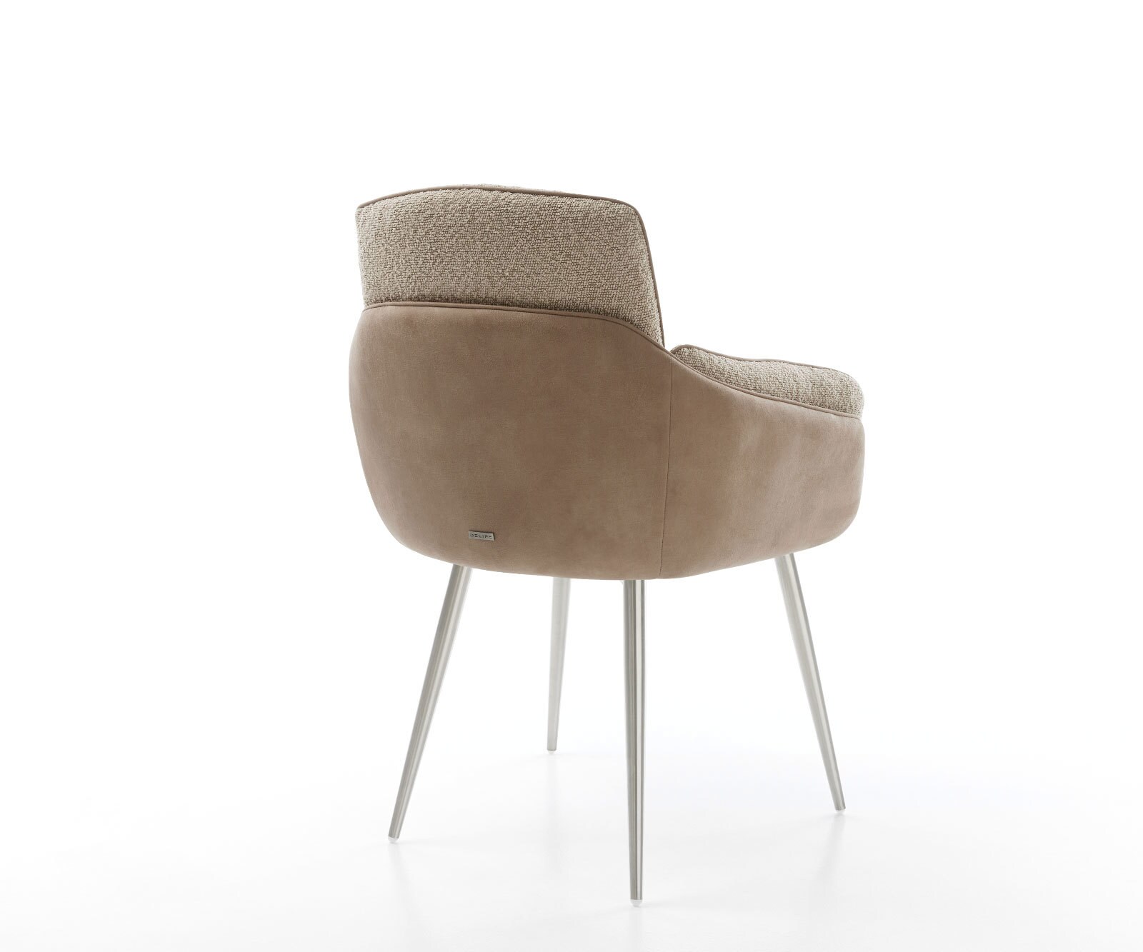 Eetkamerstoel Luan-Flex met armleuning materiaalmix mud 4-poot conisch roestvrij staal 3 Eetkamerstoel Luan-Flex met armleuning materiaalmix mud 4-poot conisch roestvrij staal 3