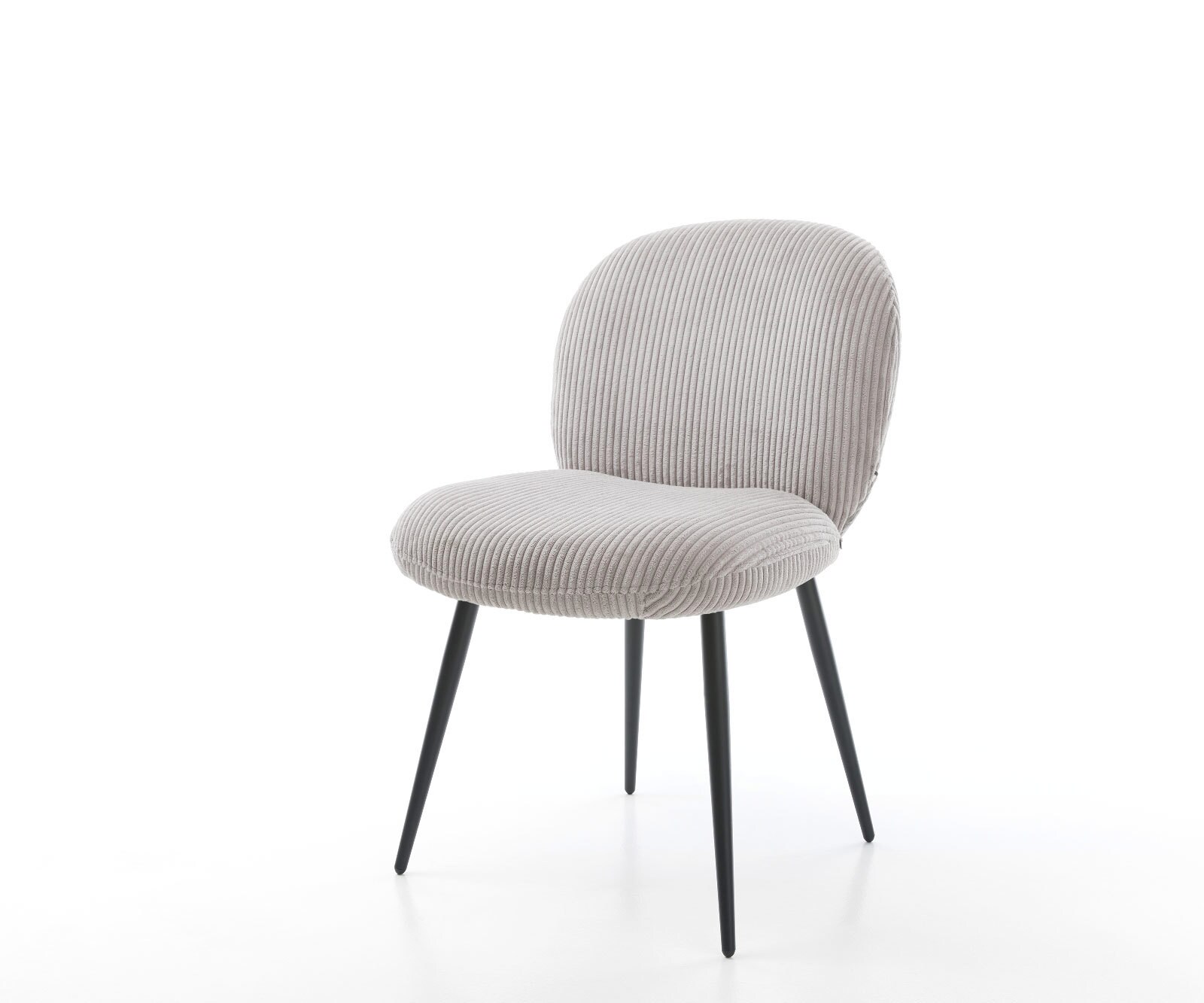 Eetkamerstoel Nube-Flex koord zilver grijs 4-poot conisch zwart pocketveer kern Eetkamerstoel Nube-Flex koord zilver grijs 4-poot conisch zwart pocketveer kern