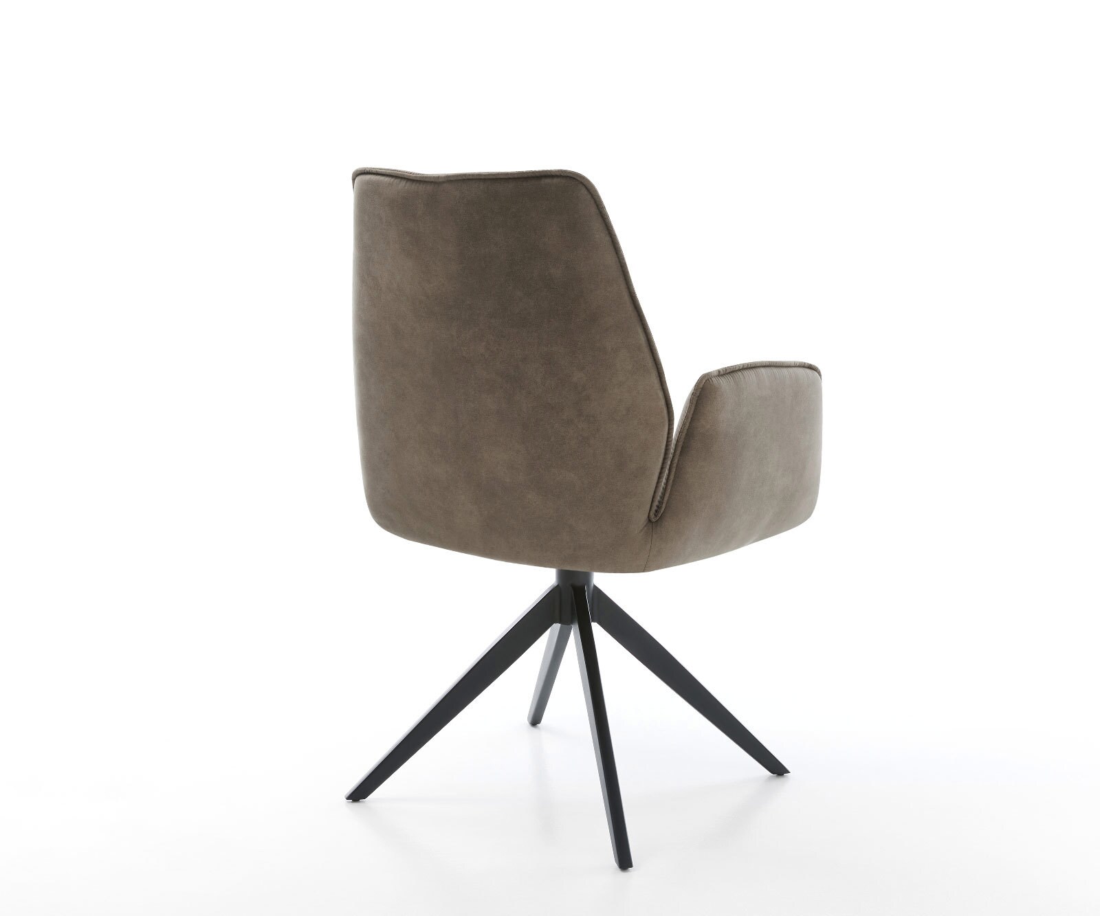 Draaistoel Zoa-Flex microvelours taupe vintage kruisframe breed zwart 360° draaibaar rocker-functie pocketveer kern 4