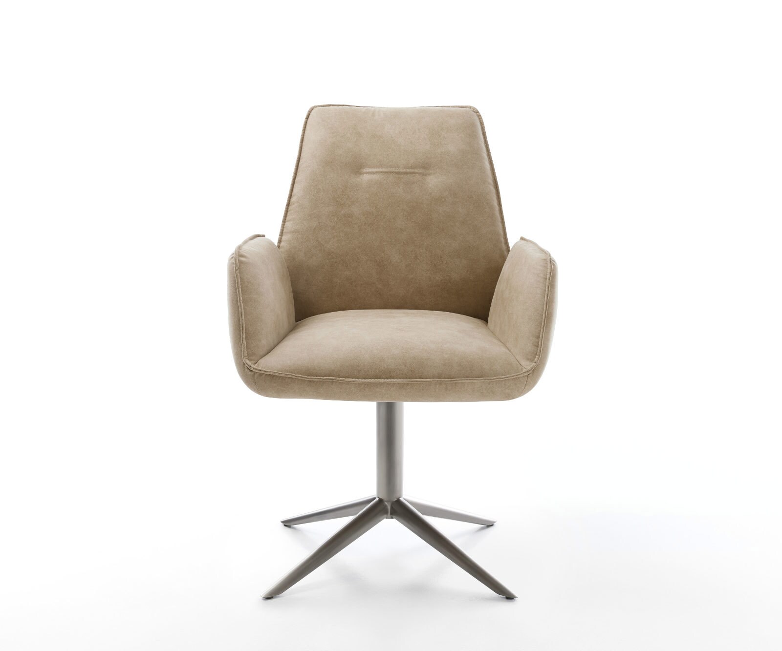 Draaistoel Zoa-Flex microvelours beige vintage kruispoot grafiet 360° draaibaar rocker-functie pocketveer kern 2