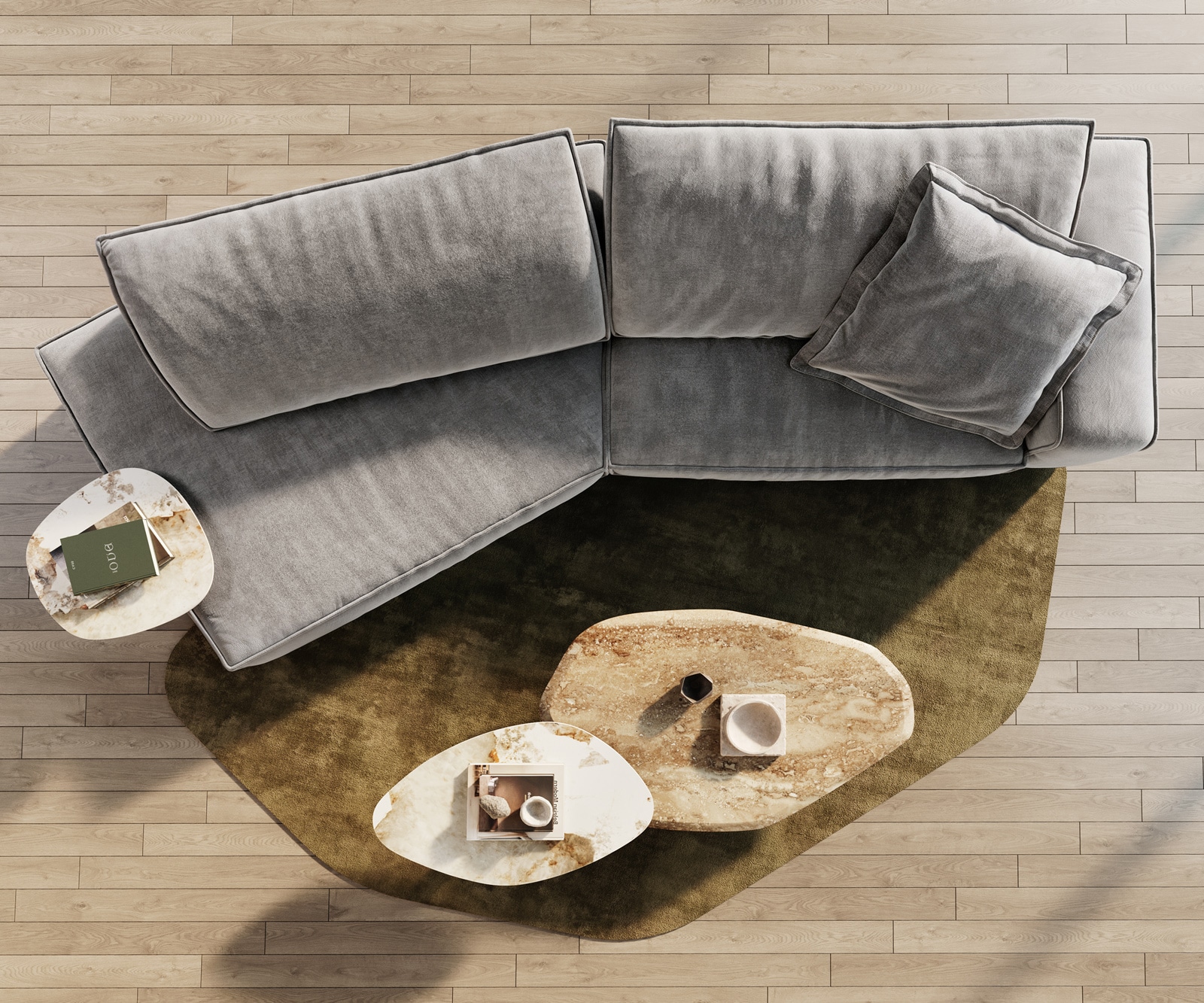 Big sofa Snoosh 400x150 cm vlakgeweven grijs Recamiere links 5 Big sofa Snoosh 400x150 cm vlakgeweven grijs Recamiere links 5