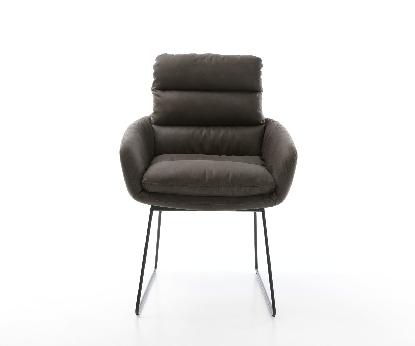 Eetkamerstoel Abelia-Flex met armleuning microvelours antraciet vintage slipframe zwart 2