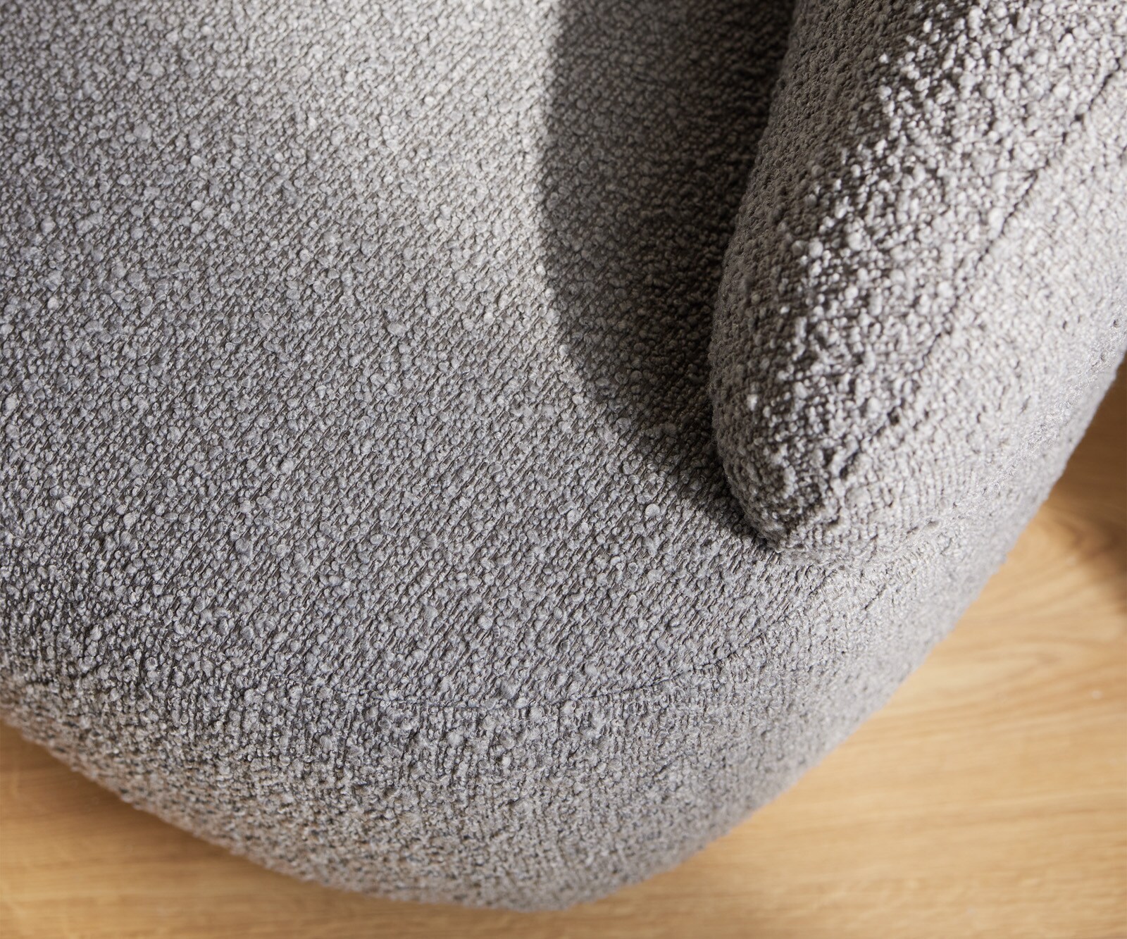 Loungestoel Nova 88x88 cm Bouclé zilvergrijs 5