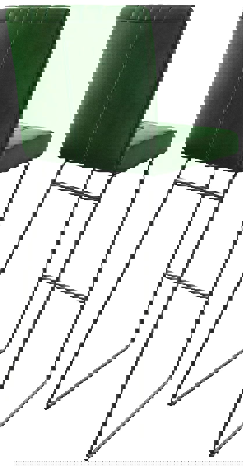 Barstoel Luiga-Flex fluweel groen slipframe metaal 4 Barstoel Luiga-Flex fluweel groen slipframe metaal 4