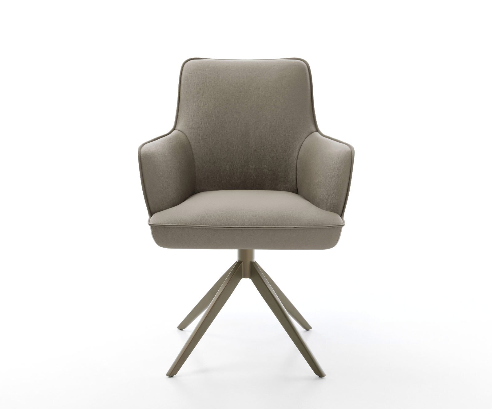 Draaistoel Heira-Flex met armleuning echt leer mud kruisframe breed afwerking met titanium 360° draaibaar rocker-functie pocketveer kern 1