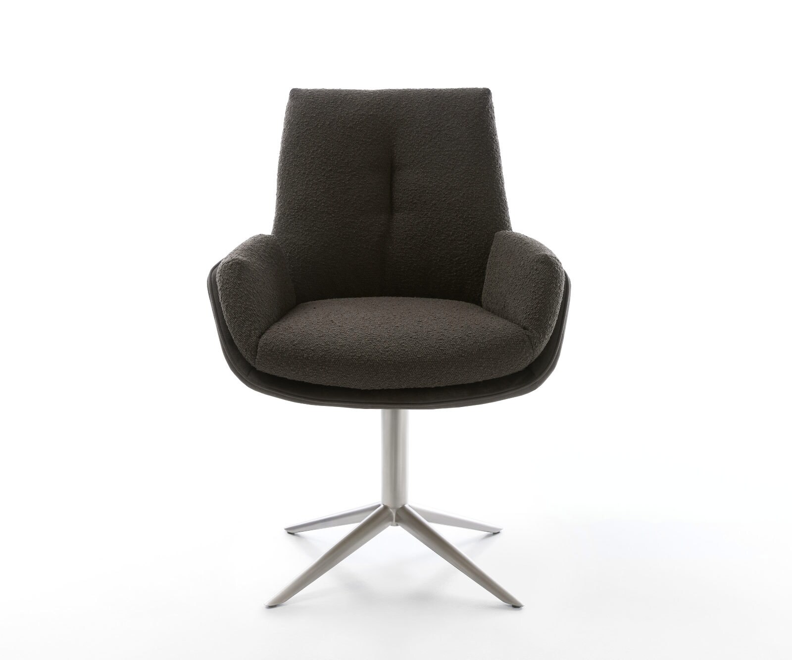 Draaistoel Clea-Flex materiaalmix zwart kruispoot roestvrij staal 360° draaibaar rocker-functie 2