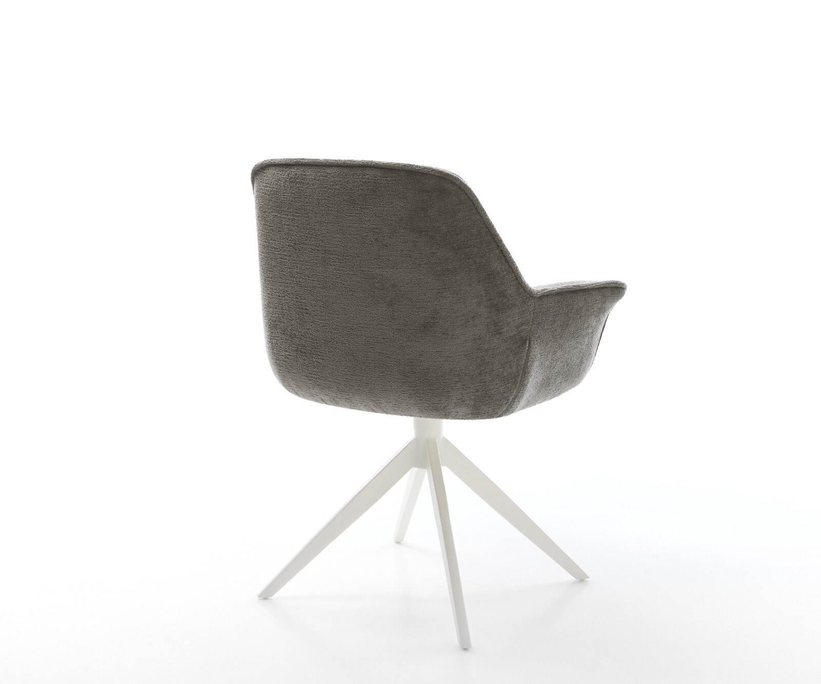 Draaistoel Keila-Flex met armleuning bouclé zacht mud kruisframe breed wit 360° draaibaar rocker-functie 4