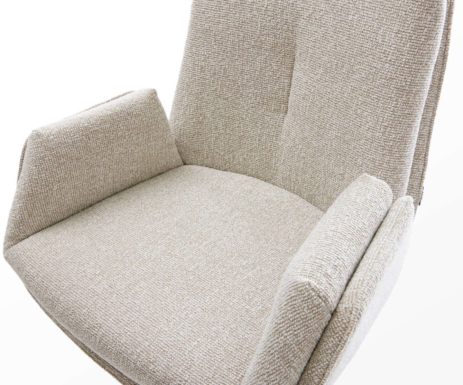 Barstoel Clea-Flex Zachte Geweven stof Beige Sledeonderstel metaal zwart Zwart 4