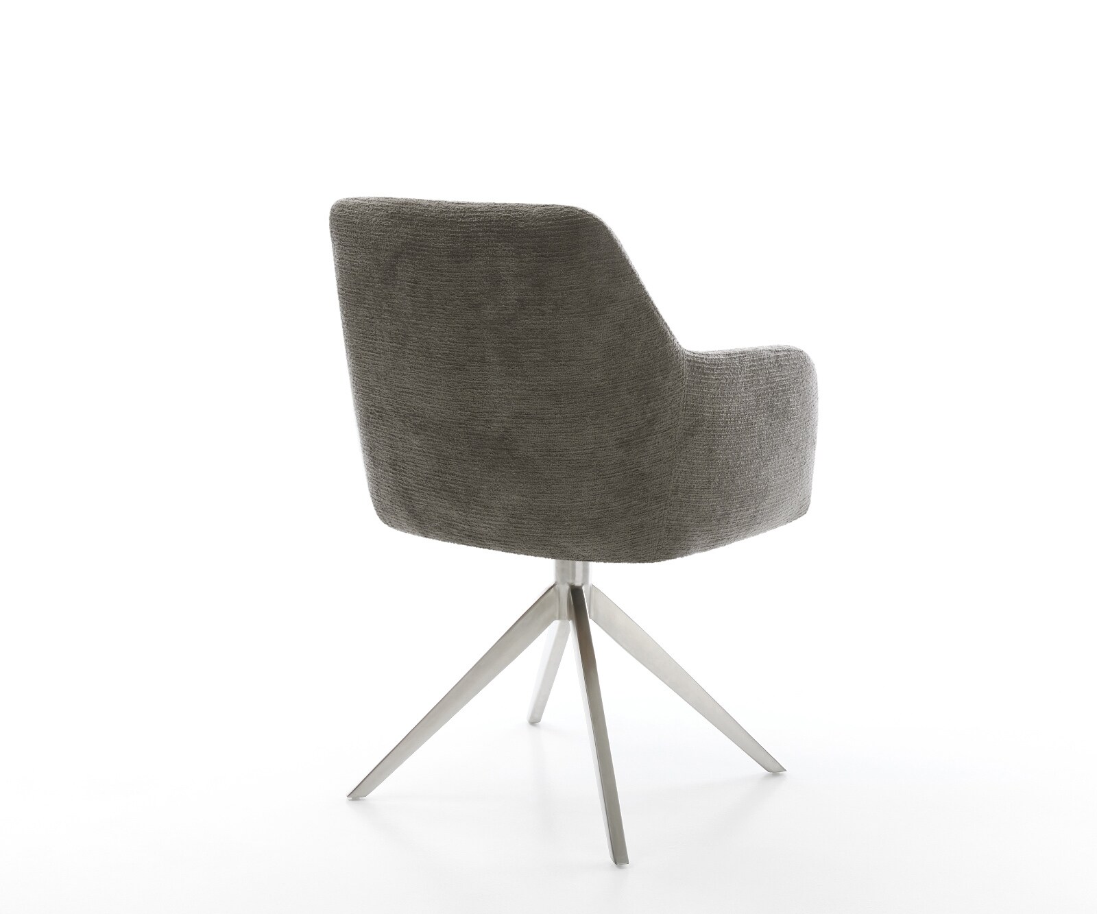 Draaistoel Greg-Flex bouclé zacht mud kruisframe breed roestvrij staal 360° draaibaar rocker-functie pocketveer kern 5