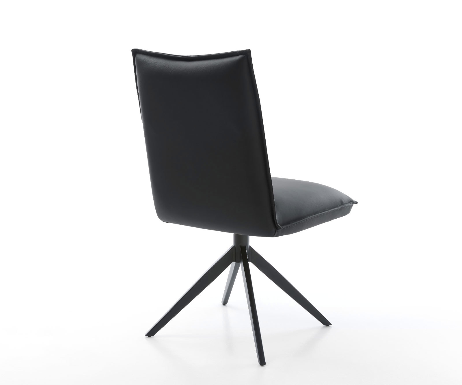 Draaistoel Lelio-Flex echt leer zwart kruisframe breed zwart 360° draaibaar rocker-functie pocketveer kern 5