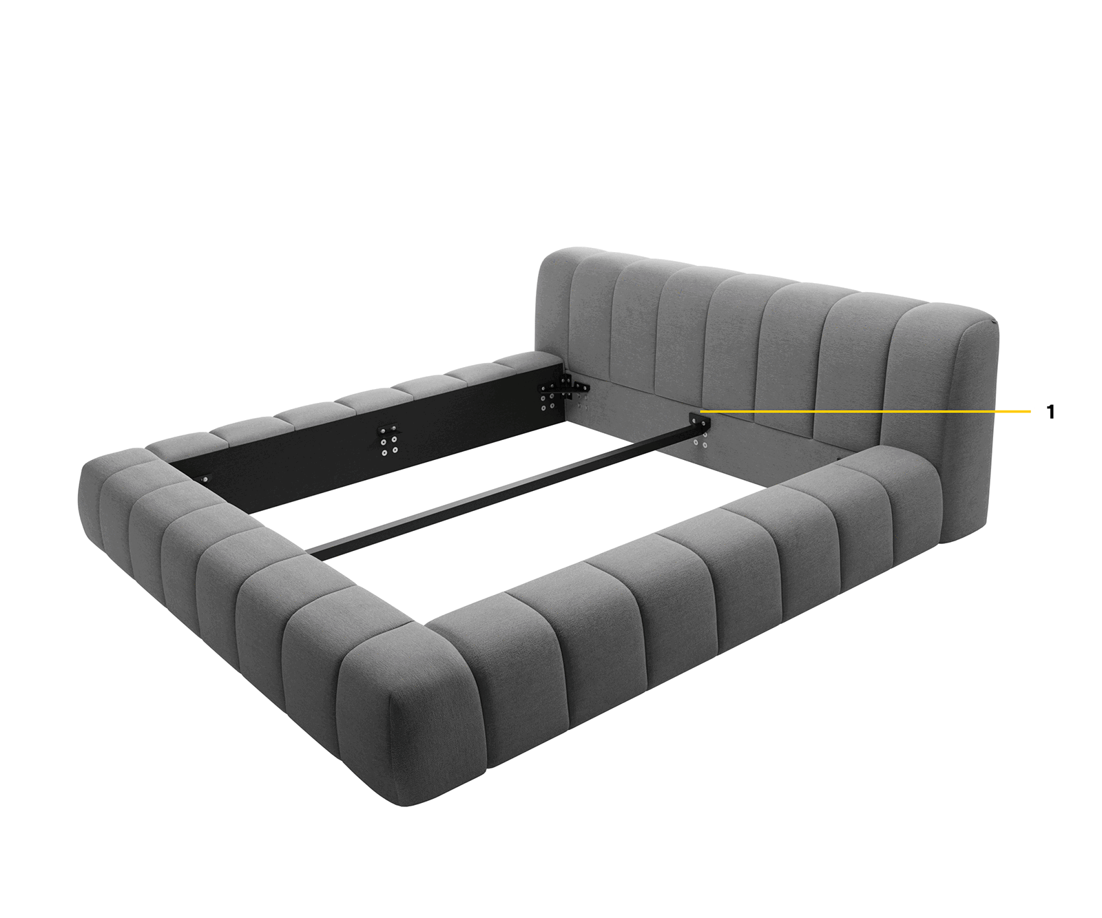 Gestoffeerd bedframe Cutio 180x200 cm Bouclé zilvergrijs 8