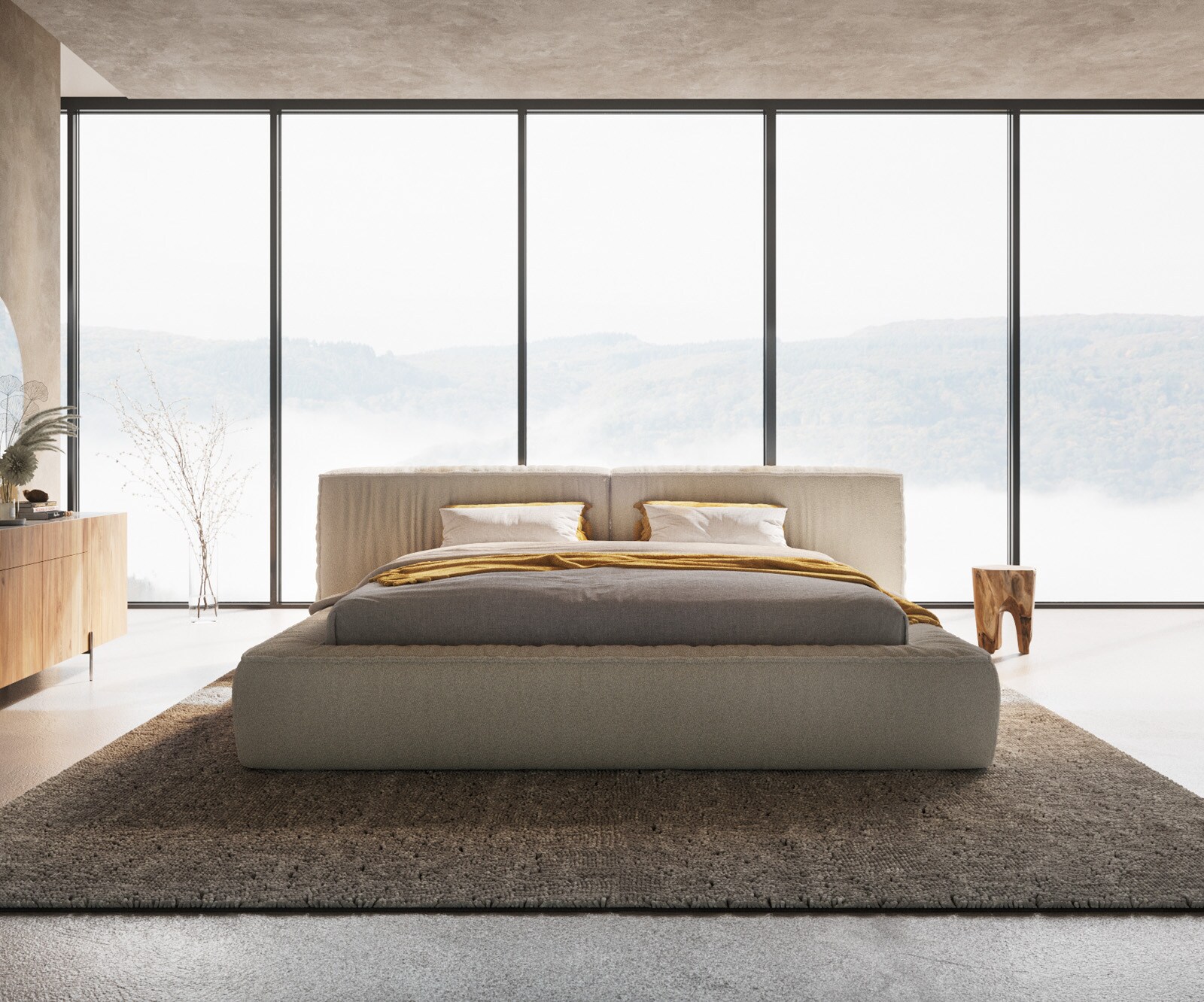 Bedframe Coperti 180x200 cm bouclé crème-wit  3