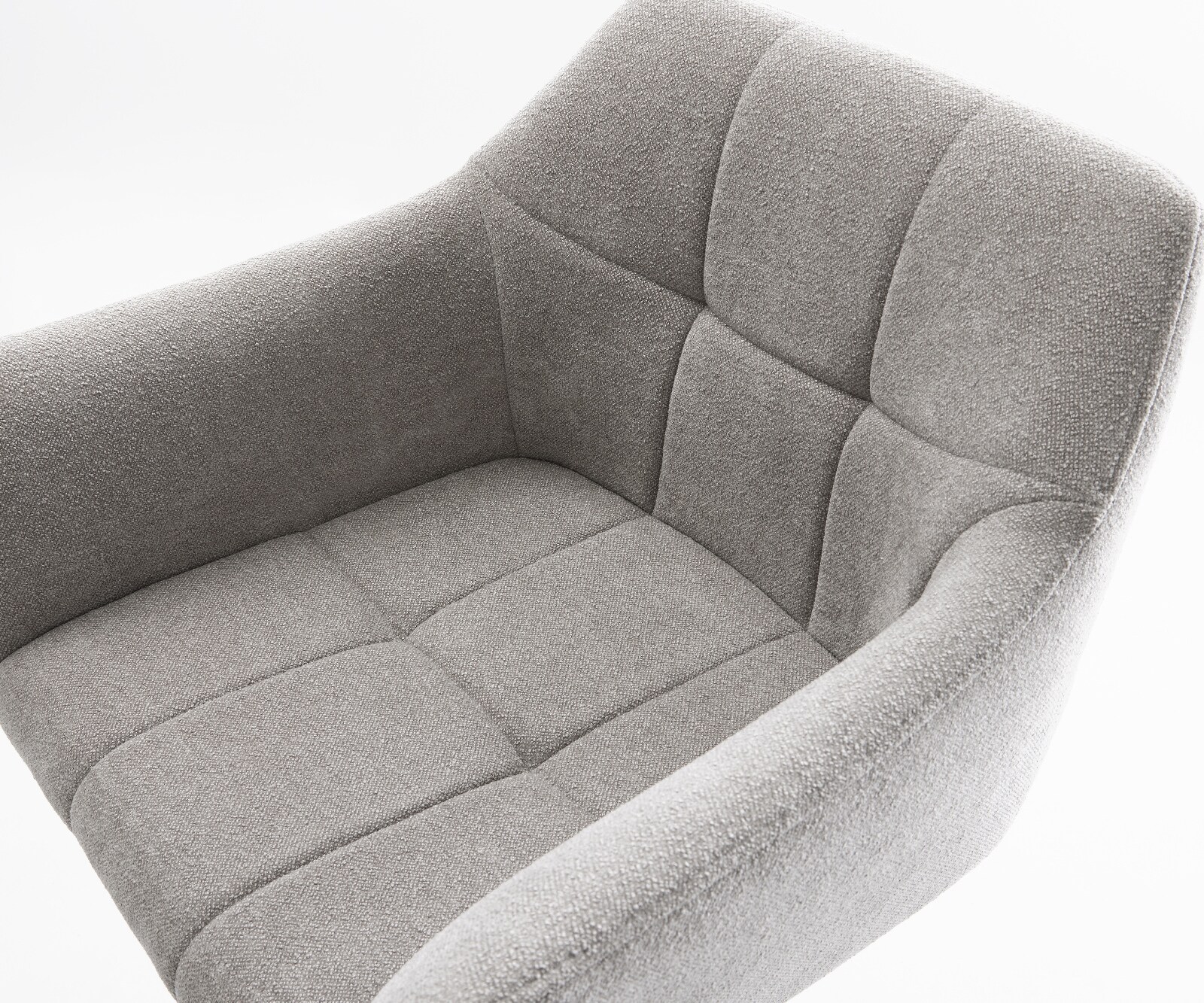 Barstoel Yulo-Flex Zachte stof met structuur Grijs Vrijkantelframe plat metaal Zwart 4