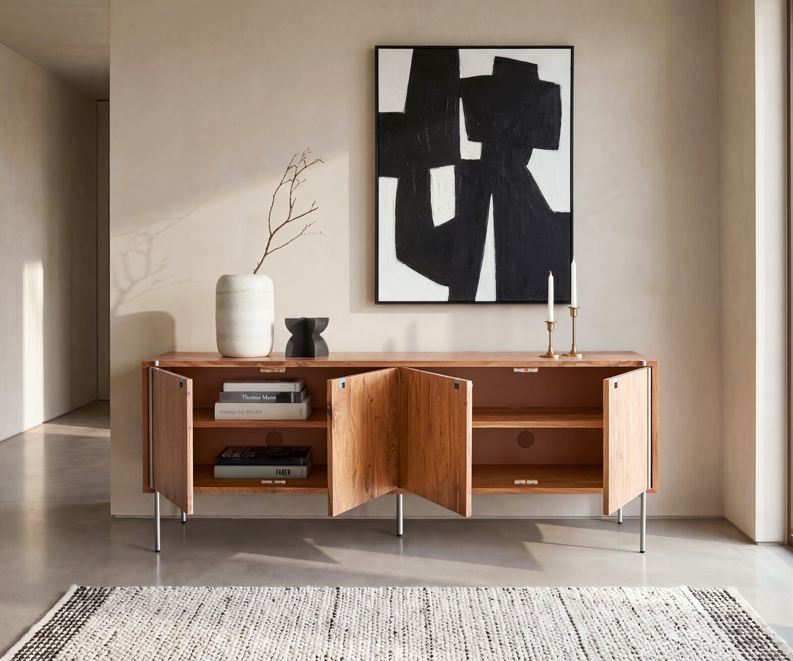Dressoir Rivoro 210 cm acacia natuur 4 deuren 1