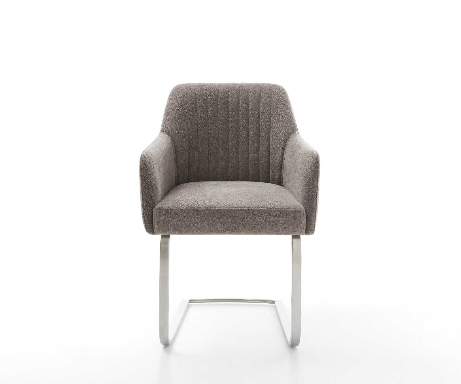 Sledemodel Greg-Flex zachte stof met structuur taupe sledemodel vlak roestvrij staal pocketveer kern 1