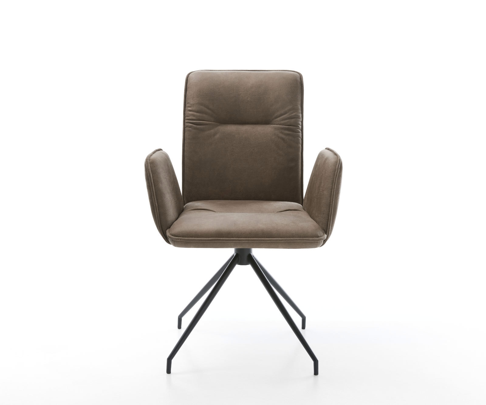 Draaistoel Vinja-Flex taupe vintage kruisframe conisch zwart 180° draaibaar 3 Draaistoel Vinja-Flex taupe vintage kruisframe conisch zwart 180° draaibaar 3