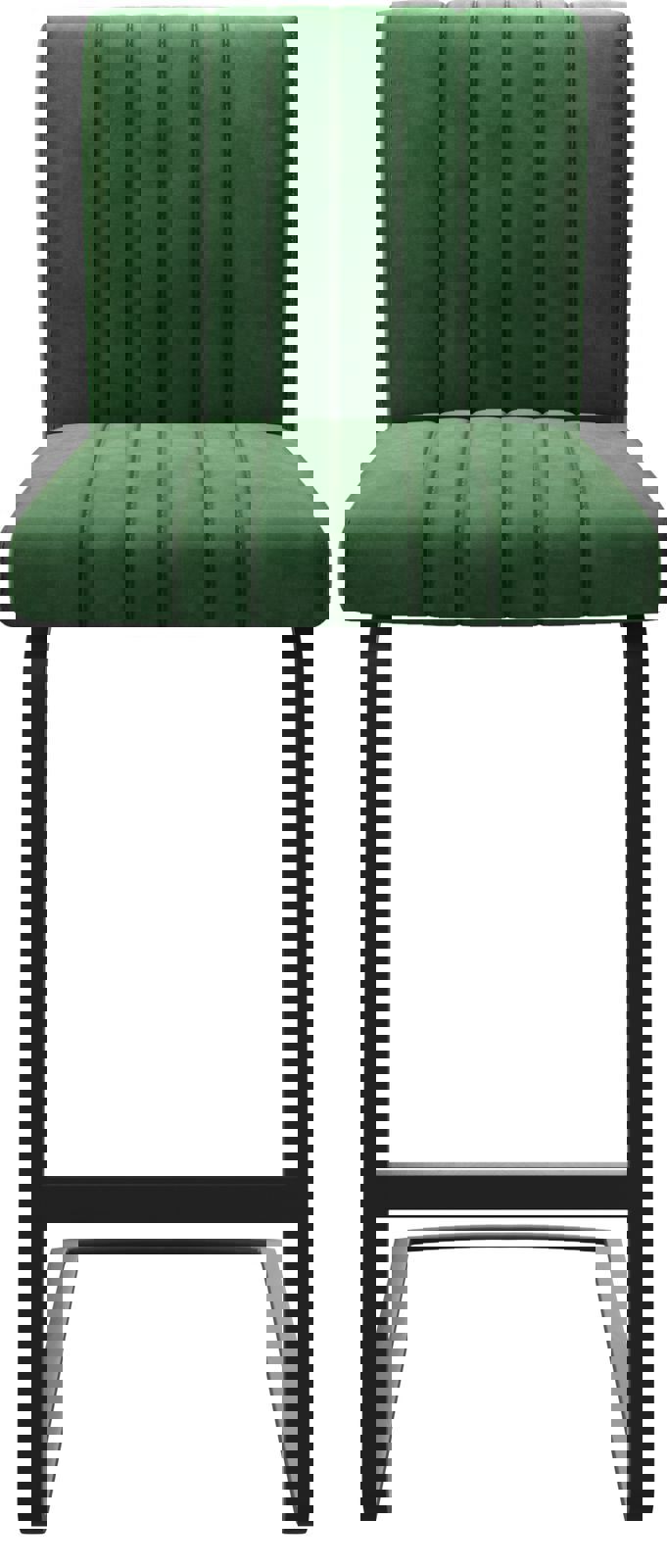 Barstoel Luiga-Flex fluweel groen sledestoel vlak metaal 3 Barstoel Luiga-Flex fluweel groen sledestoel vlak metaal 3