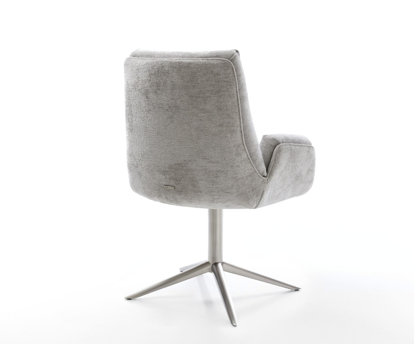 Draaistoel Clea-Flex chenille zilver grijs kruispoot roestvrij staal 360° draaibaar rocker-functie 5