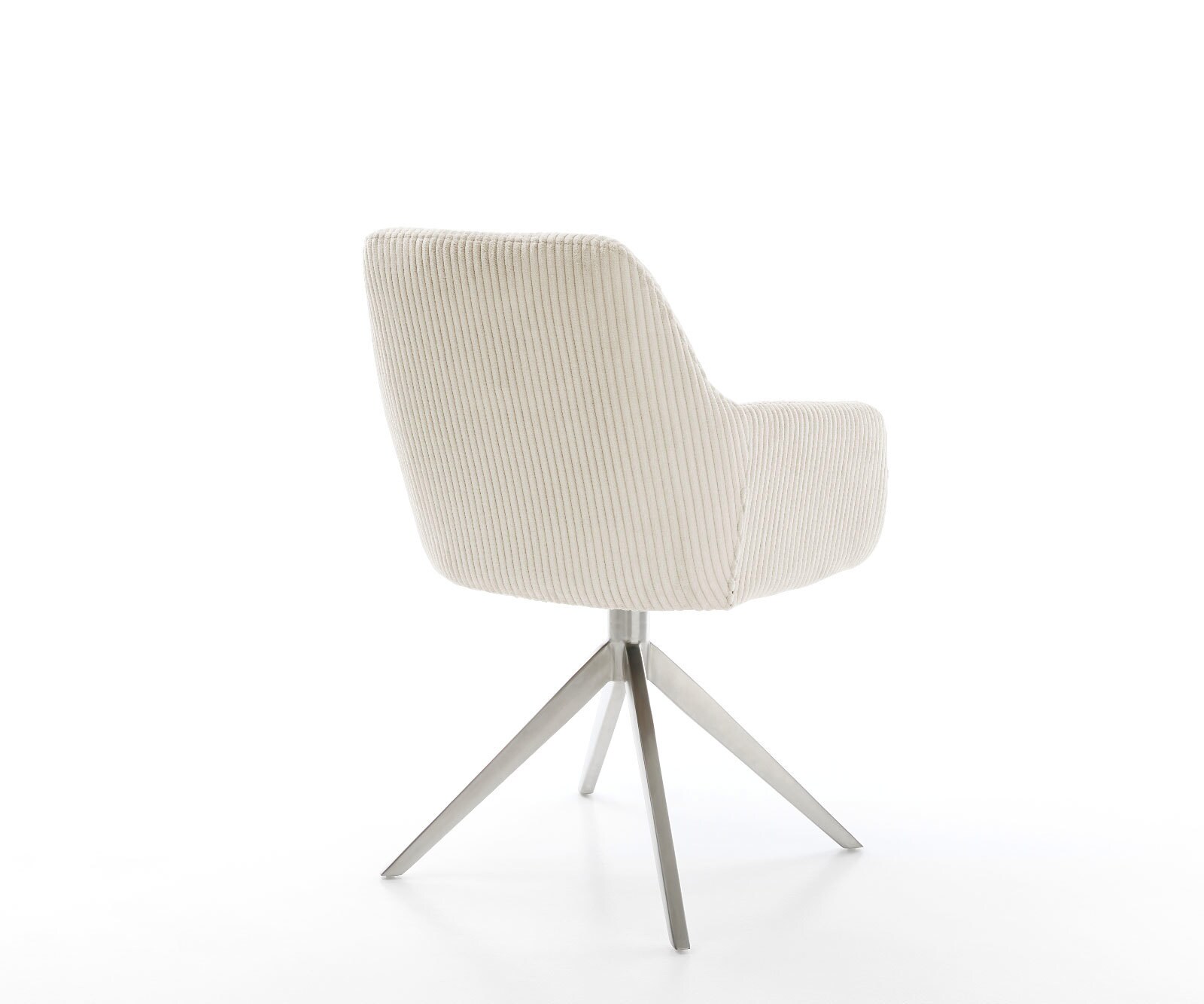 Draaistoel Pejo-Flex koord beige kruisframe breed roestvrij staal 360° draaibaar rocker-functie pocketveer kern 4