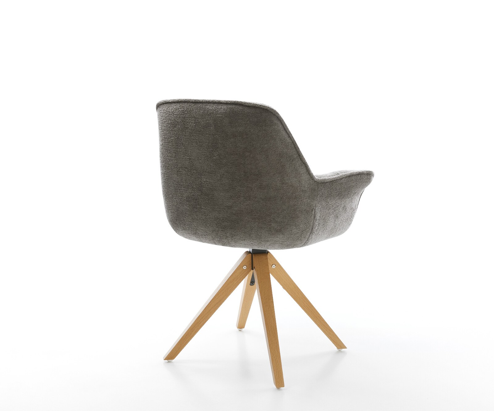 Draaistoel Kaira-Flex bouclé zacht mud houten frame hoekig natuur 180° draaibaar 5