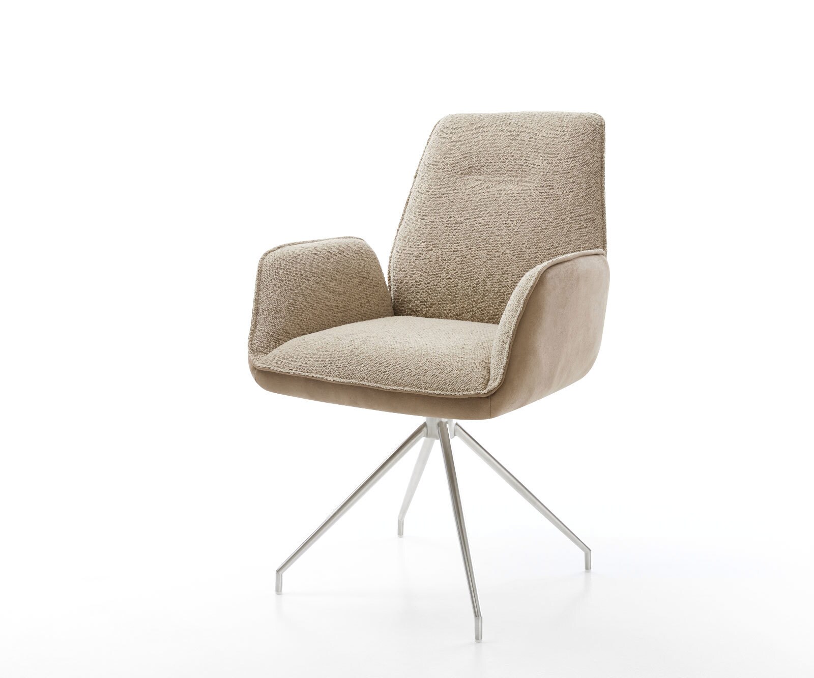 Draaistoel Zoa-Flex materiaalmix mud kruisframe conisch roestvrij staal 180° draaibaar pocketveer kern